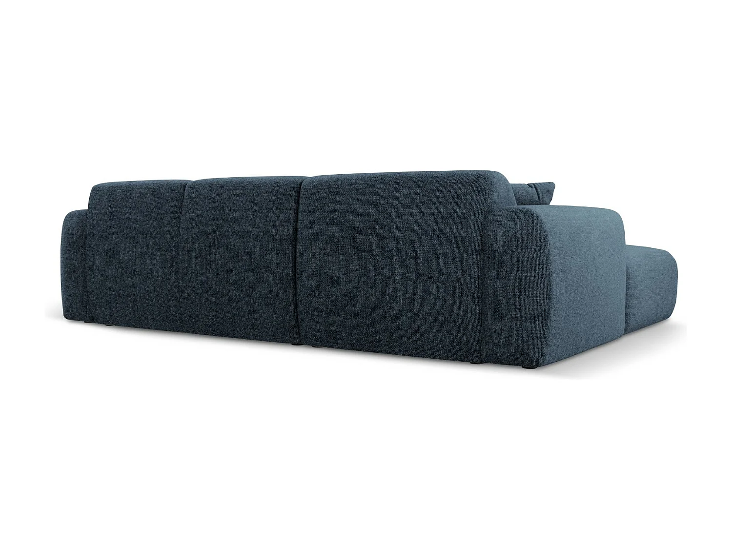 Cosmopolitan Design - Canapé d'angle droit "Nolio" 4 places en chenille bleu roi - 260x170x72cm