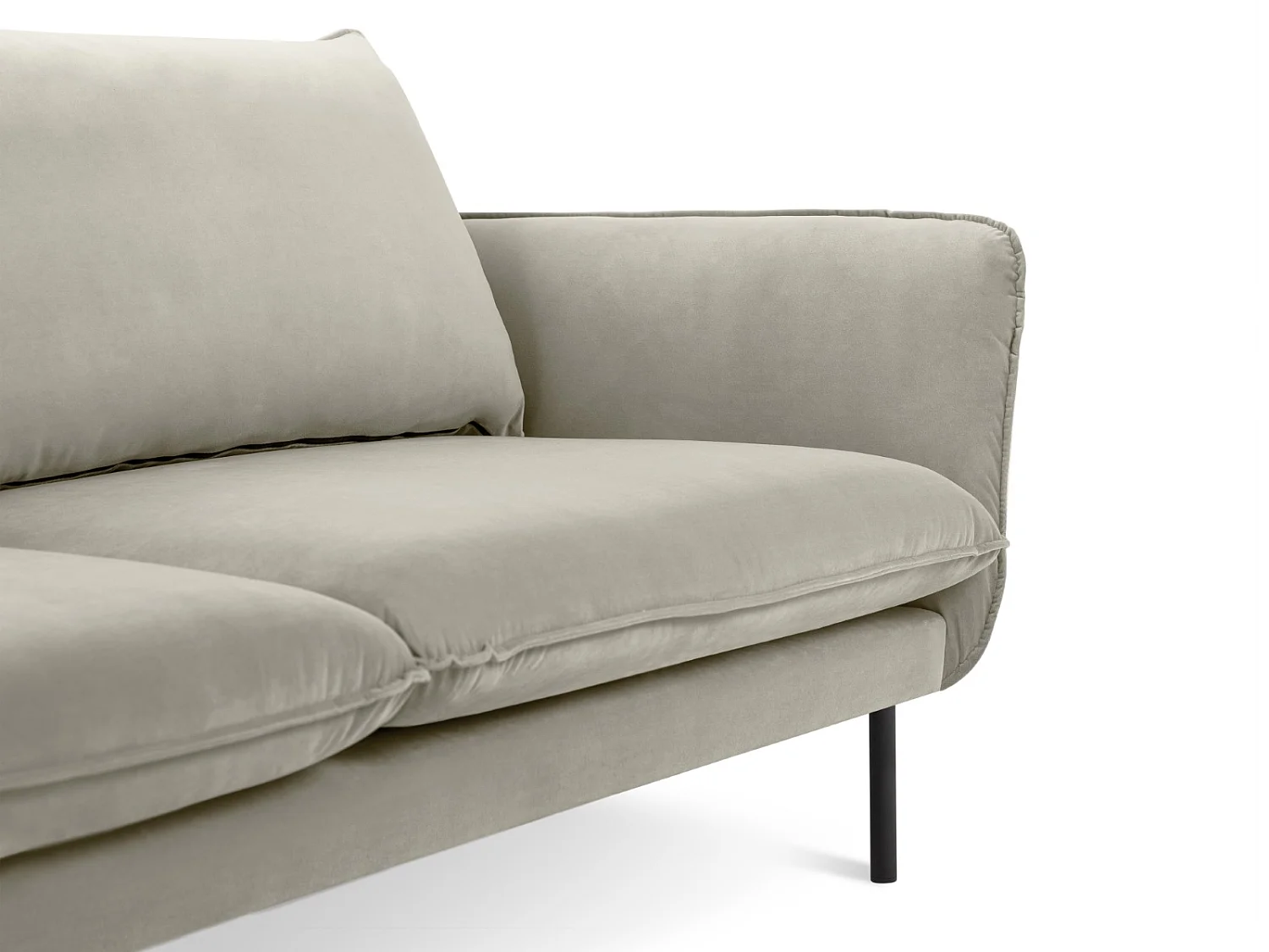 Cosmopolitan Design - Sofa, "Vienna" 3 miejsca welur, beż - 200x92x95cm