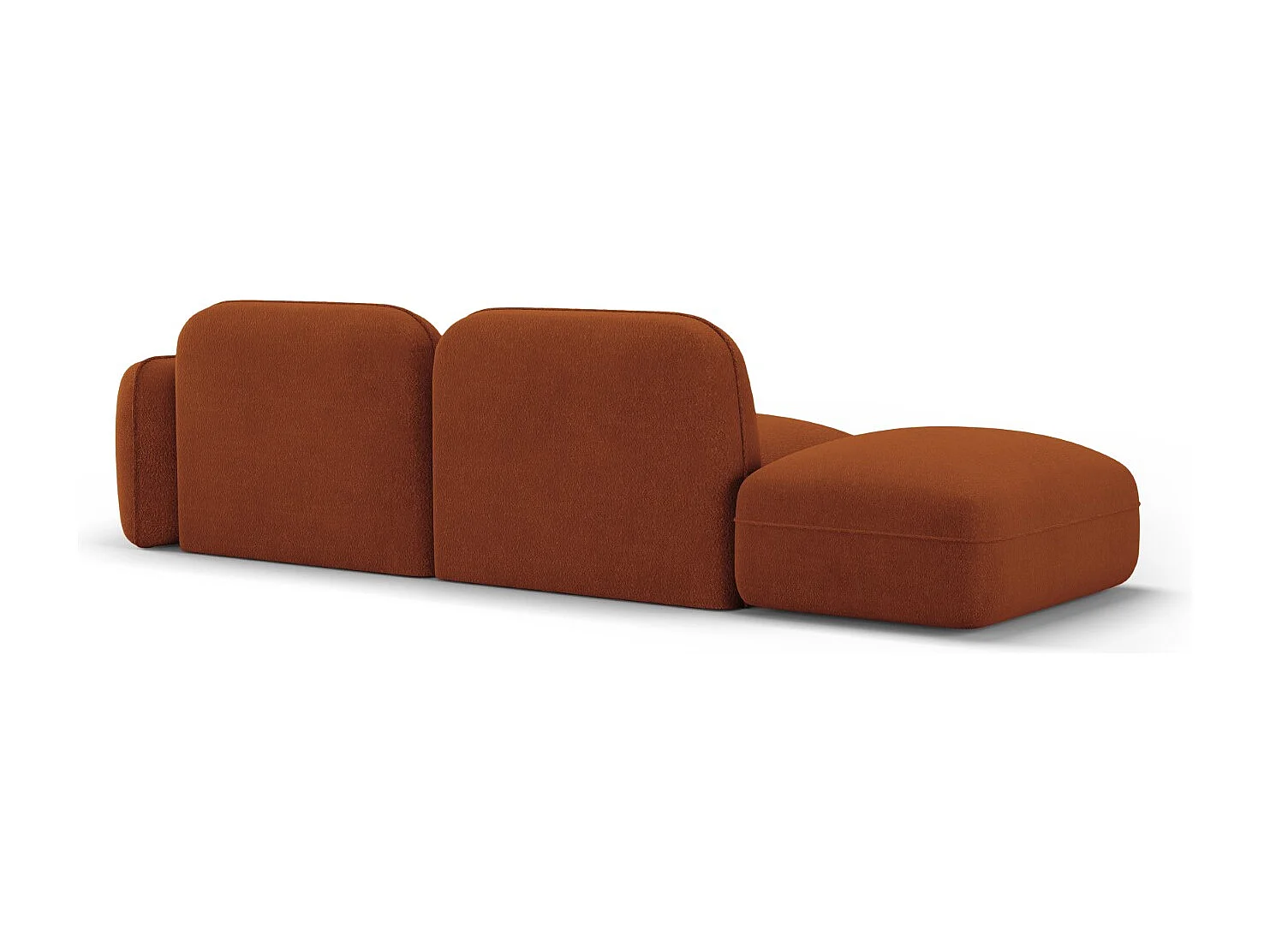 CXL by Christian Lacroix - Sofá modular virado para a esquerda "Lucien" 3 lugares em veludo terracota - 295x90x70cm