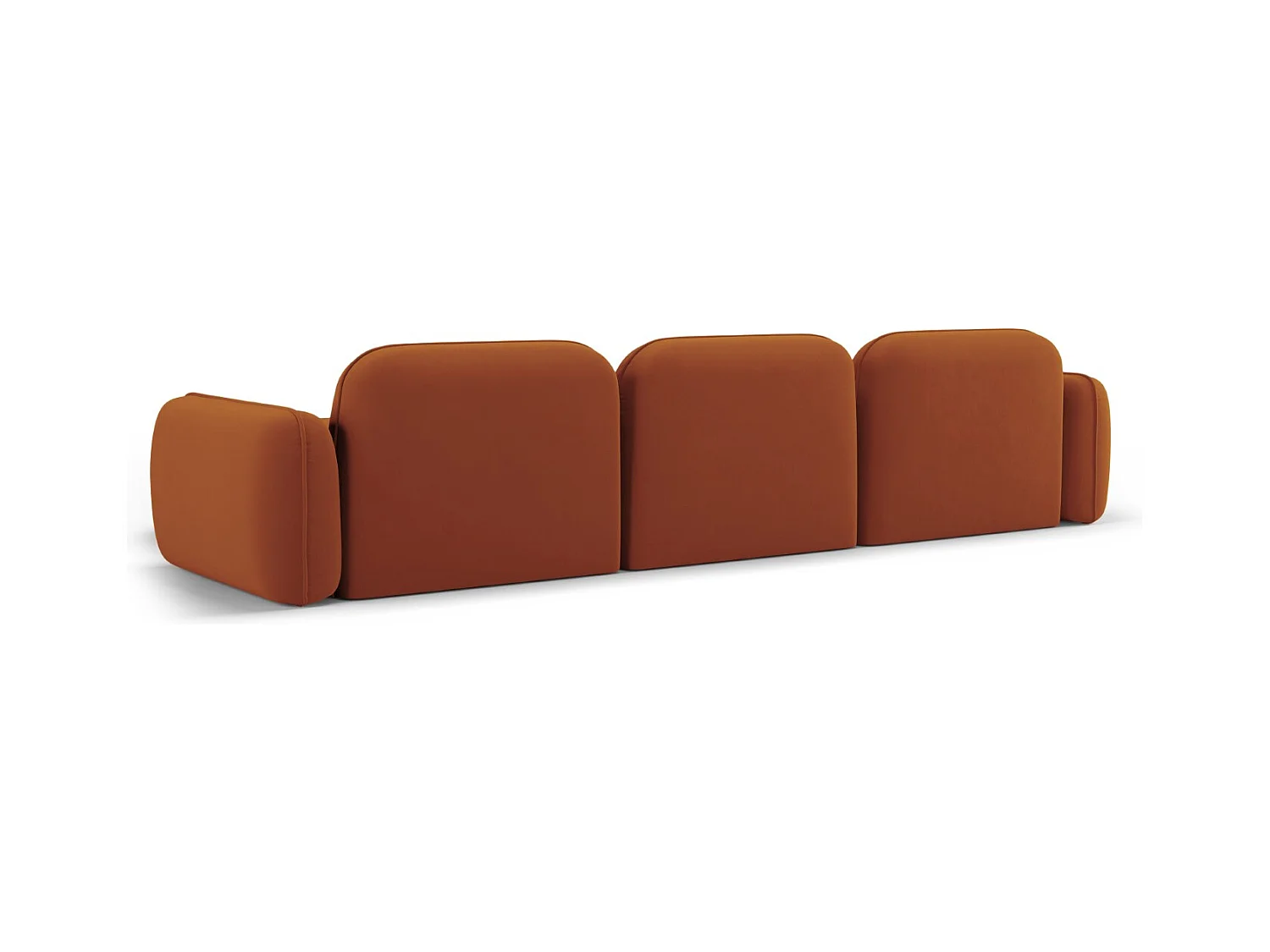 Cosmopolitan Design - Canapé d'angle droit modulable "Sydney" 4 places en velours terracotta - 320x165x70cm