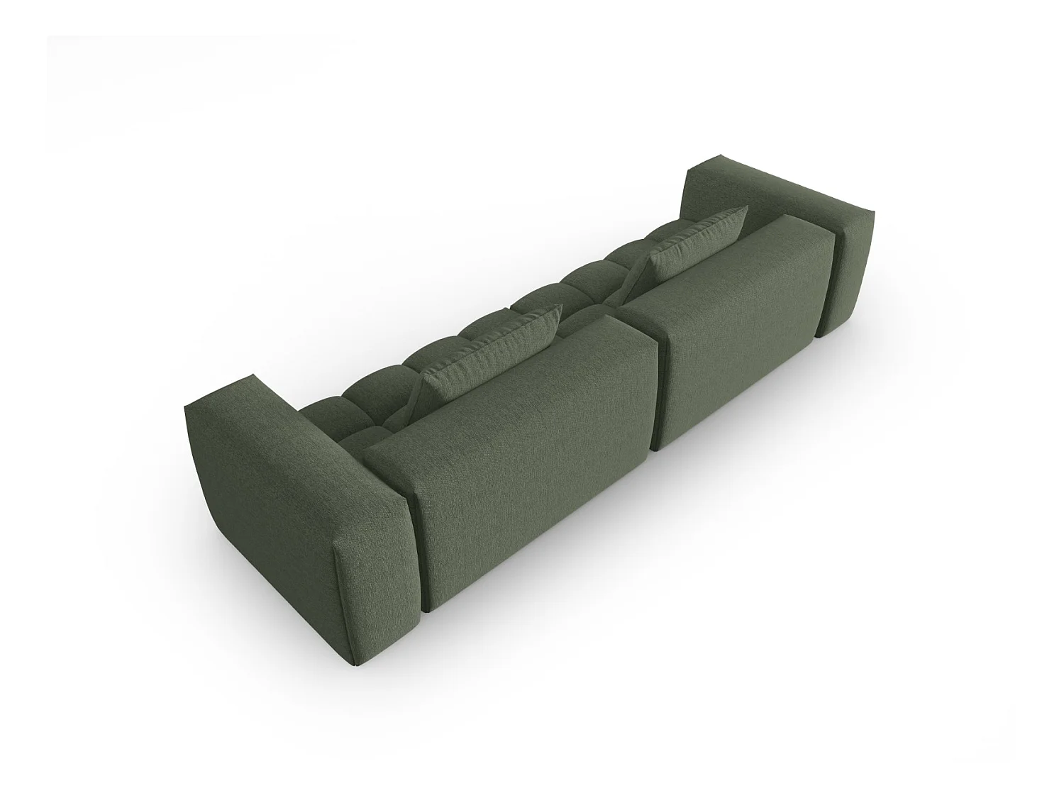 CXL by Christian Lacroix - 5-Sitzer modulares Sofa "Lorella" Sitzer aus strukturiertem Stoff dunkles olivgrün - 290x85x70cm