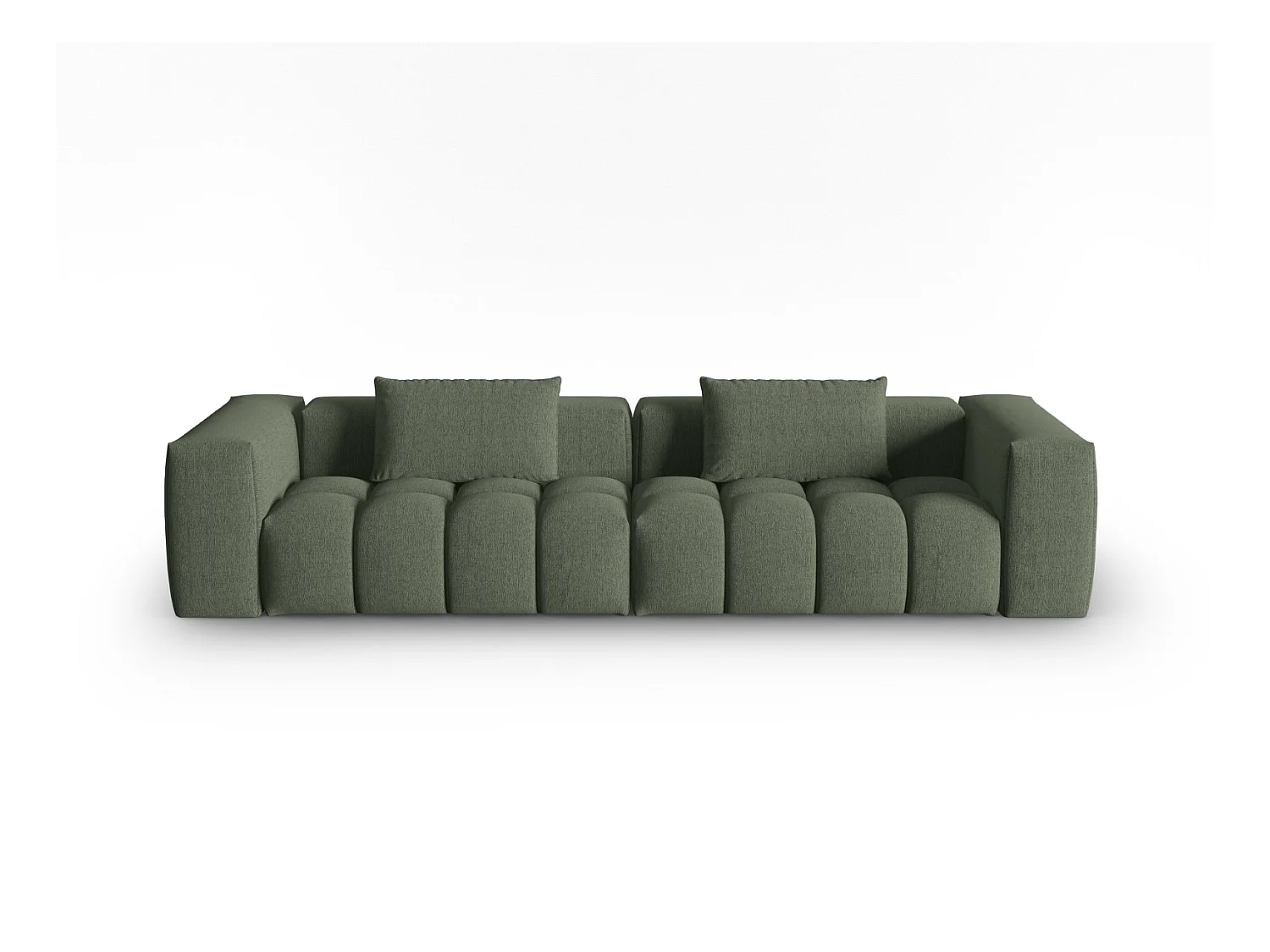 CXL by Christian Lacroix - Sofá modular "Lorella" 5 lugares em tecido estrutural verde oliva escuro - 290x85x70cm