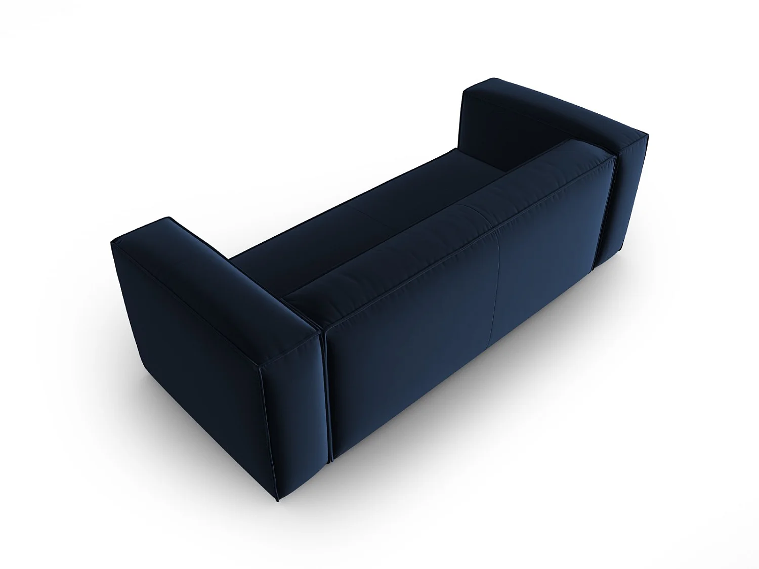 Cosmopolitan Design - Sofa, "Mackay" 3 miejsca welur, błękit królewski - 200x94x73cm