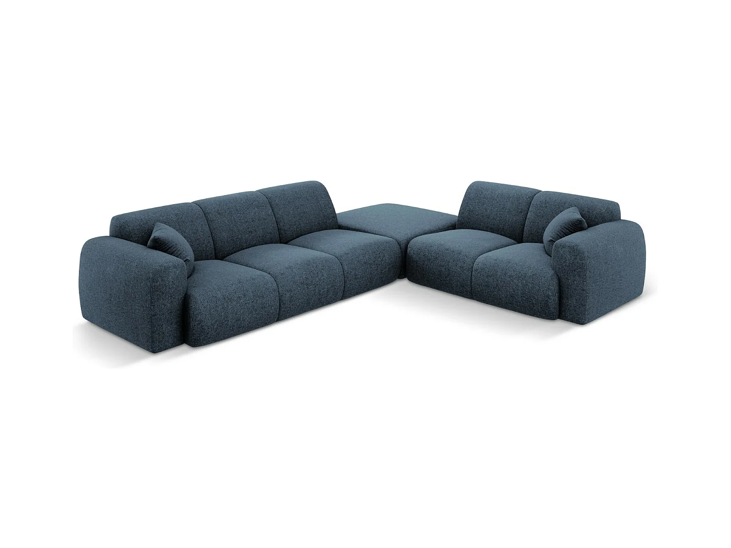 Cosmopolitan Design - Rechter hoekbank "Nolio" 4 zitplaatsen, Chenille, Koningsblauw - 315x250x72cm