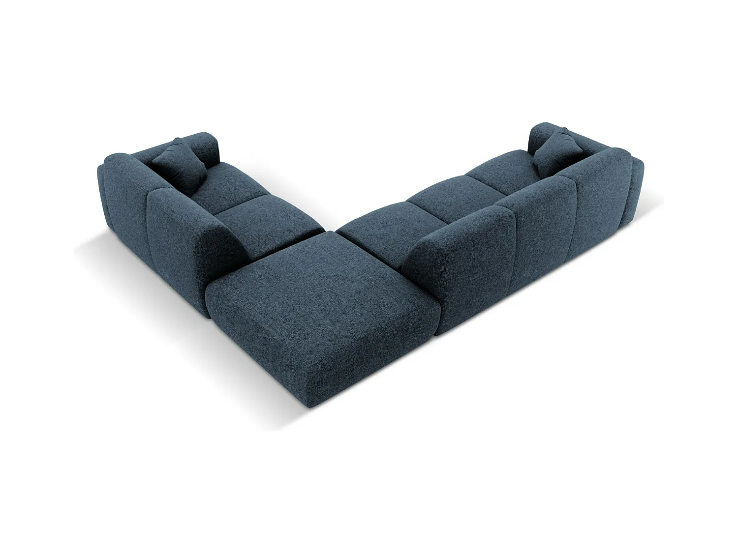 Cosmopolitan Design - Canapé d'angle droit "Nolio" 4 places en chenille bleu roi - 315x250x72cm