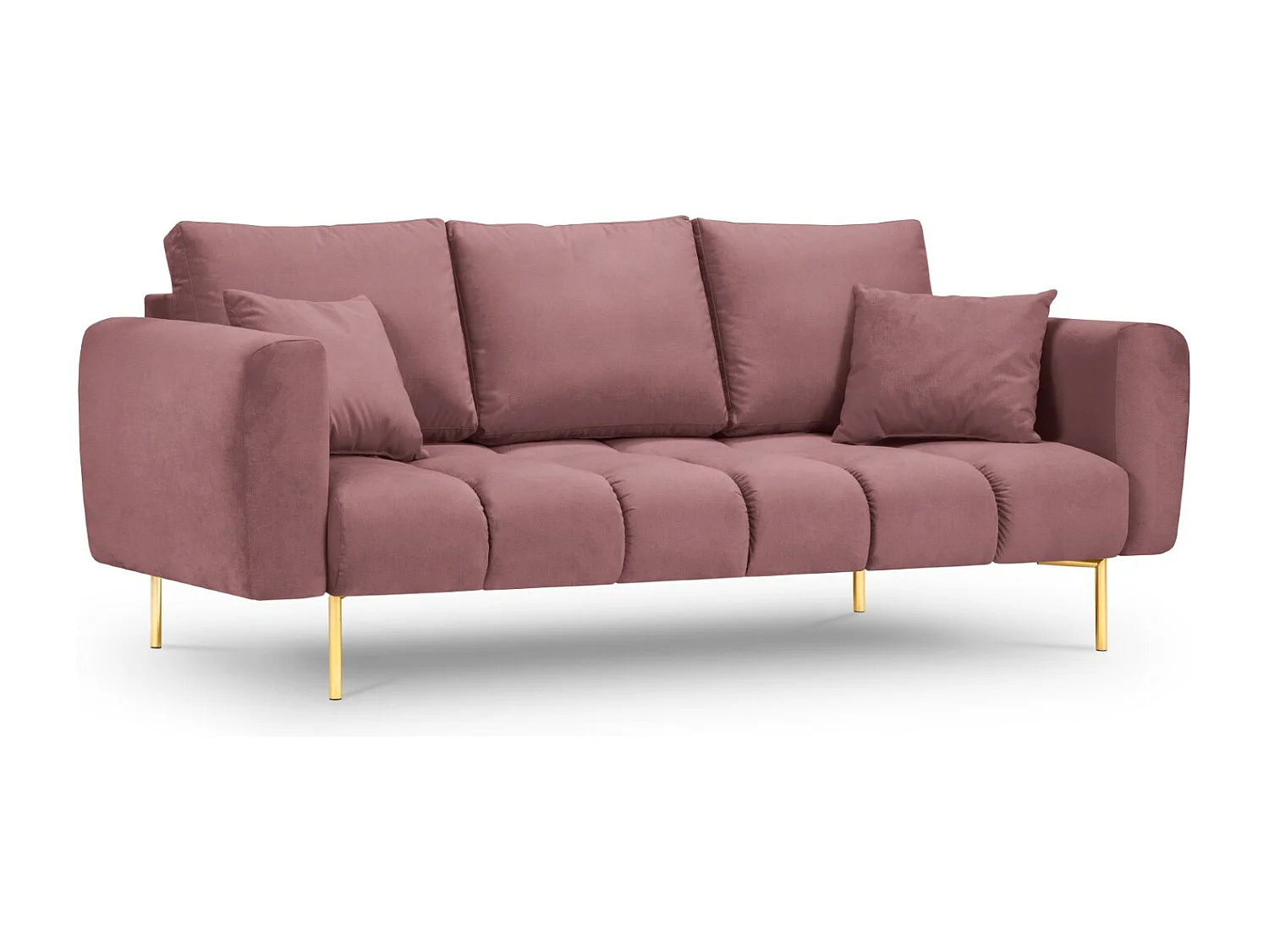 Cosmopolitan Design - 3-Sitzer Sofa "Hastings" aus Samt rosa - 220x97x75cm