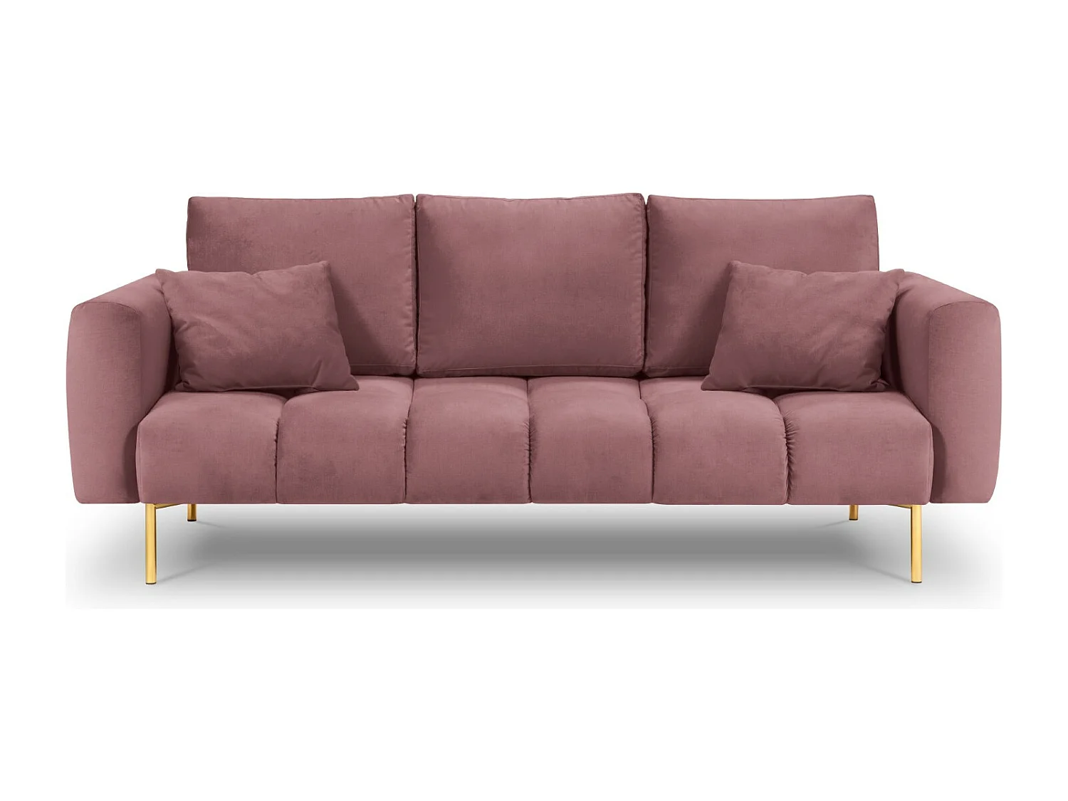 Cosmopolitan Design - 3-Sitzer Sofa "Hastings" aus Samt rosa - 220x97x75cm