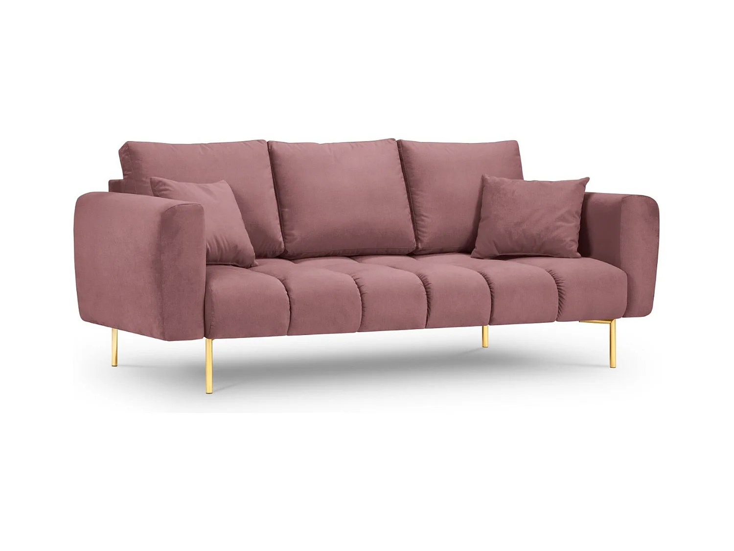 Cosmopolitan Design - Bank "Hastings" 3 zitplaatsen, Flueel, Roze - 220x97x75cm
