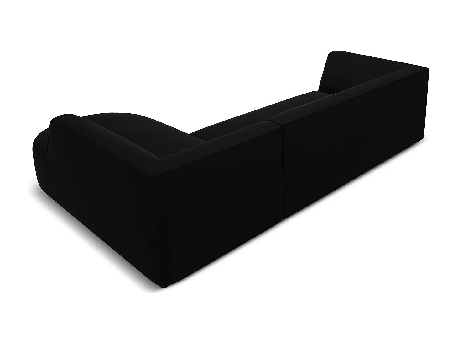 CXL by Christian Lacroix - Canapé d'angle droit "Charles" 4 places en velours noir - 273x180x69cm