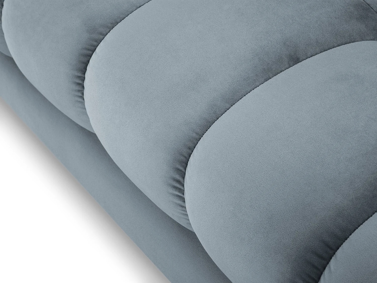 Cosmopolitan Design - Sofá "Bali" 3 lugares em veludo azul claro - 177x92x75cm