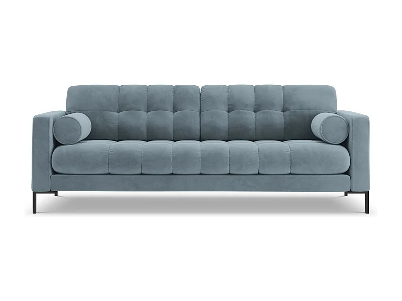 Cosmopolitan Design - Sofá "Bali" 3 lugares em veludo azul claro - 177x92x75cm