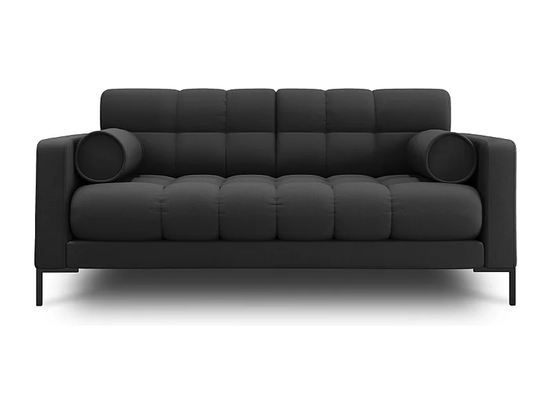 Cosmopolitan Design - Divano "Bali" 2 posti in tessuto strutturato grigio scuro - 152x92x75cm