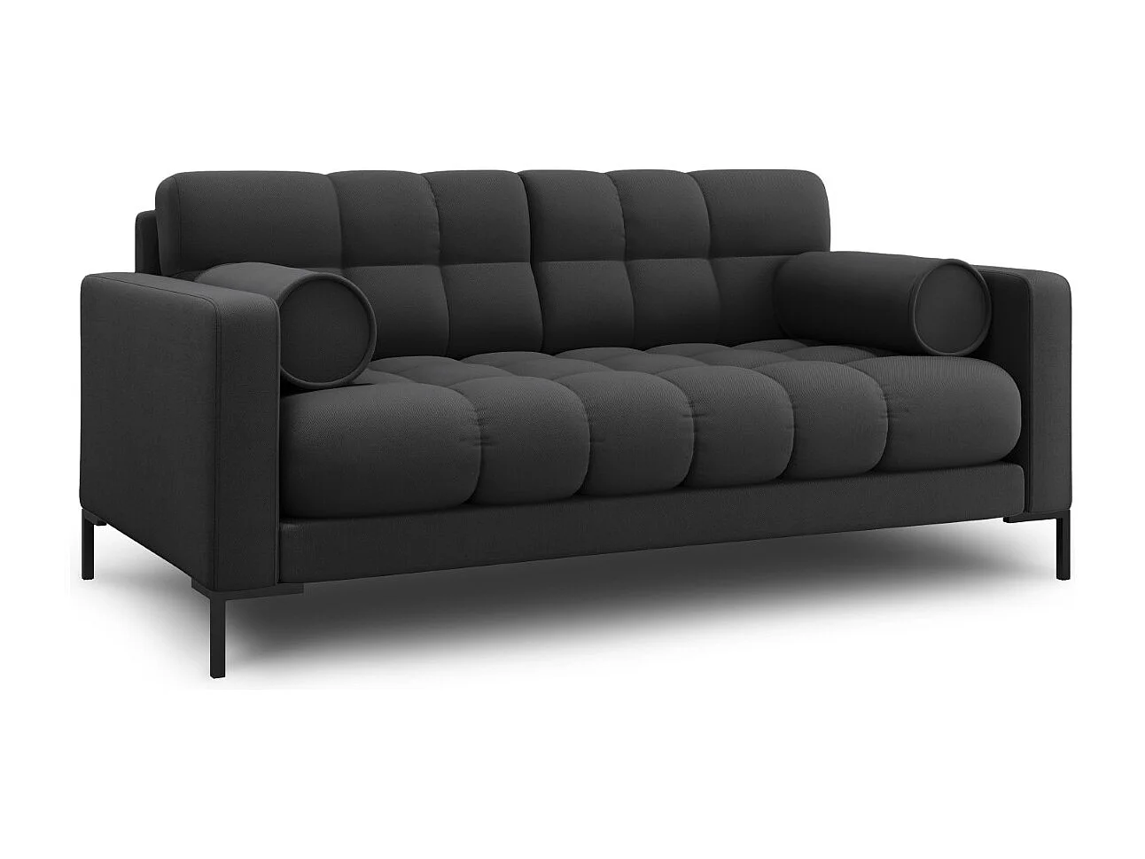 Cosmopolitan Design - Sofa, "Bali" 2 miejsca tkanina strukturalna, szary ciemny - 152x92x75cm