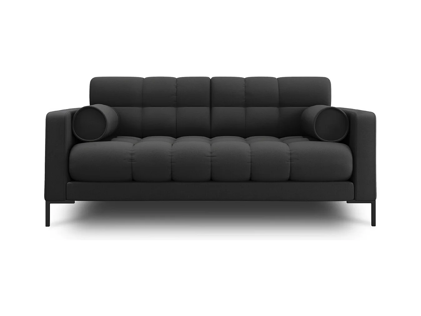 Cosmopolitan Design - Bank "Bali" 2 zitplaatsen, Structurele stof, Donkergrijs - 152x92x75cm