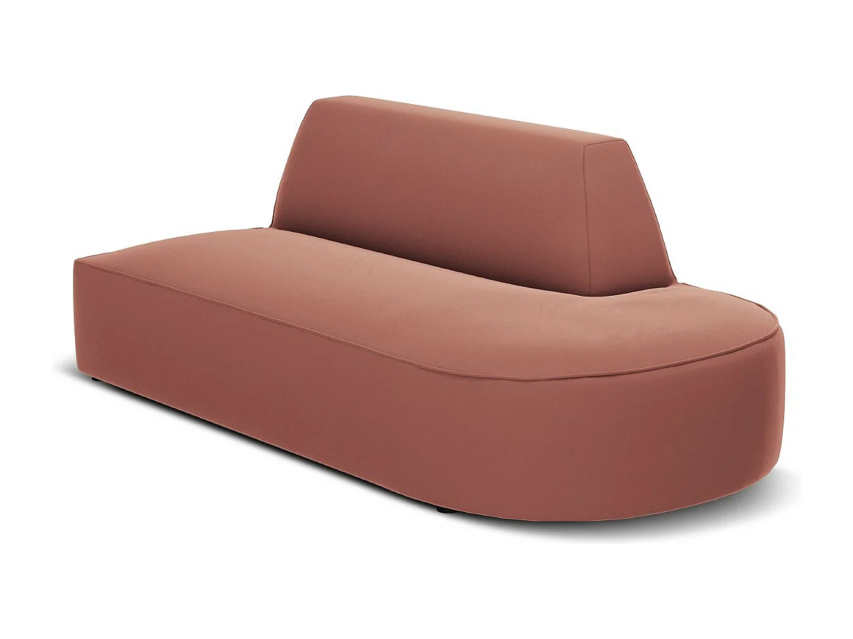 CXL by Christian Lacroix - Sofa modułowa bok prawy, "Charles" 2 miejsca welur, róż - 181x93x69cm