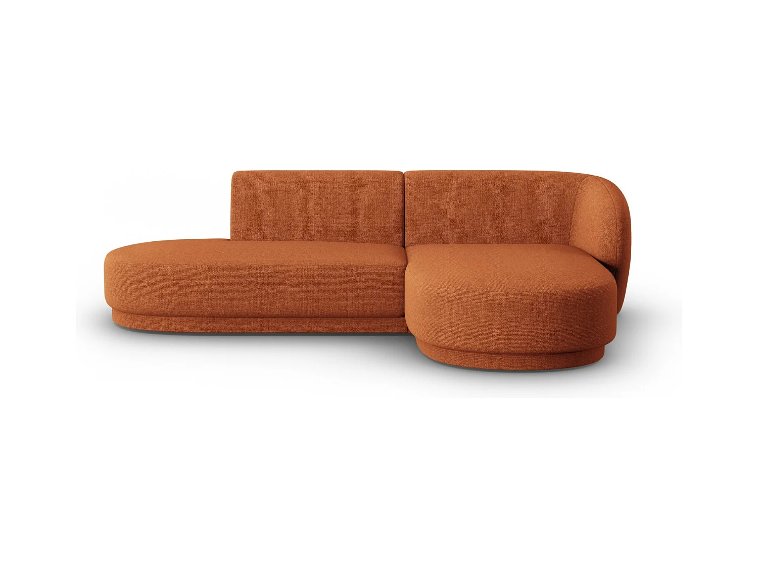 CXL by Christian Lacroix - Canapé d'angle droit modulable "Lionel" 4 places en chenille mélange terracotta - 233x155x74cm