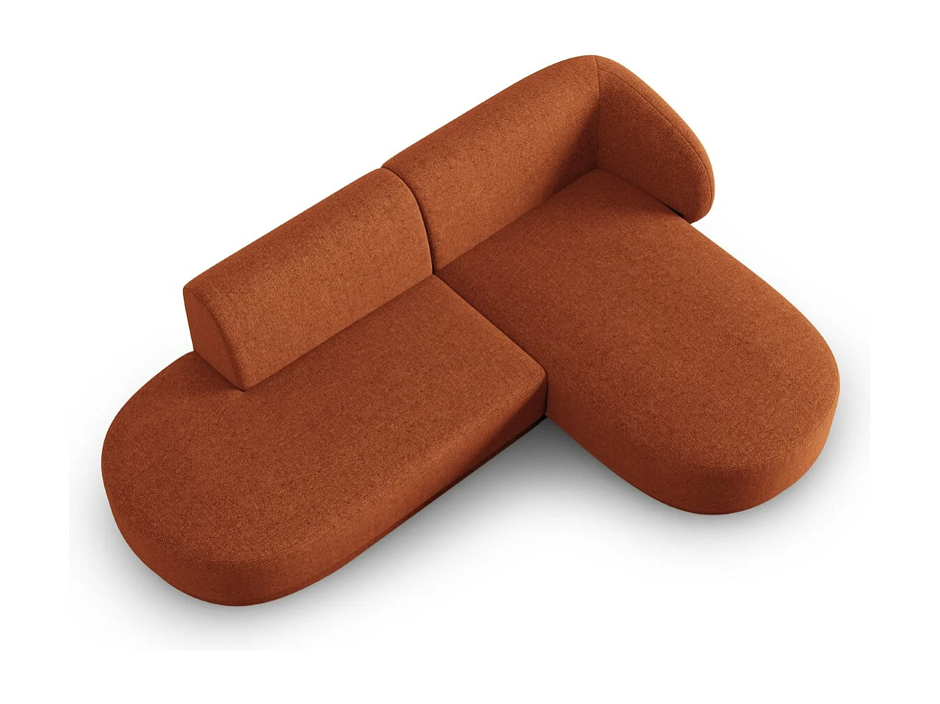 CXL by Christian Lacroix - 4-Sitzer modulares Ecksofa rechts "Lionel" Sitzer aus Chenille-Stoff mischung terrakotta - 233x155x74cm