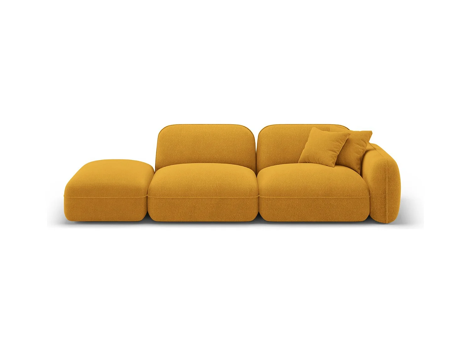 CXL by Christian Lacroix - Canapé modulable gauche "Lucien" 3 places en velours moutarde - 295x90x70cm