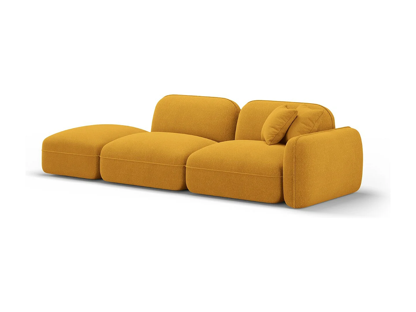 CXL by Christian Lacroix - Sofá modular virado para a esquerda "Lucien" 3 lugares em veludo mostarda - 295x90x70cm