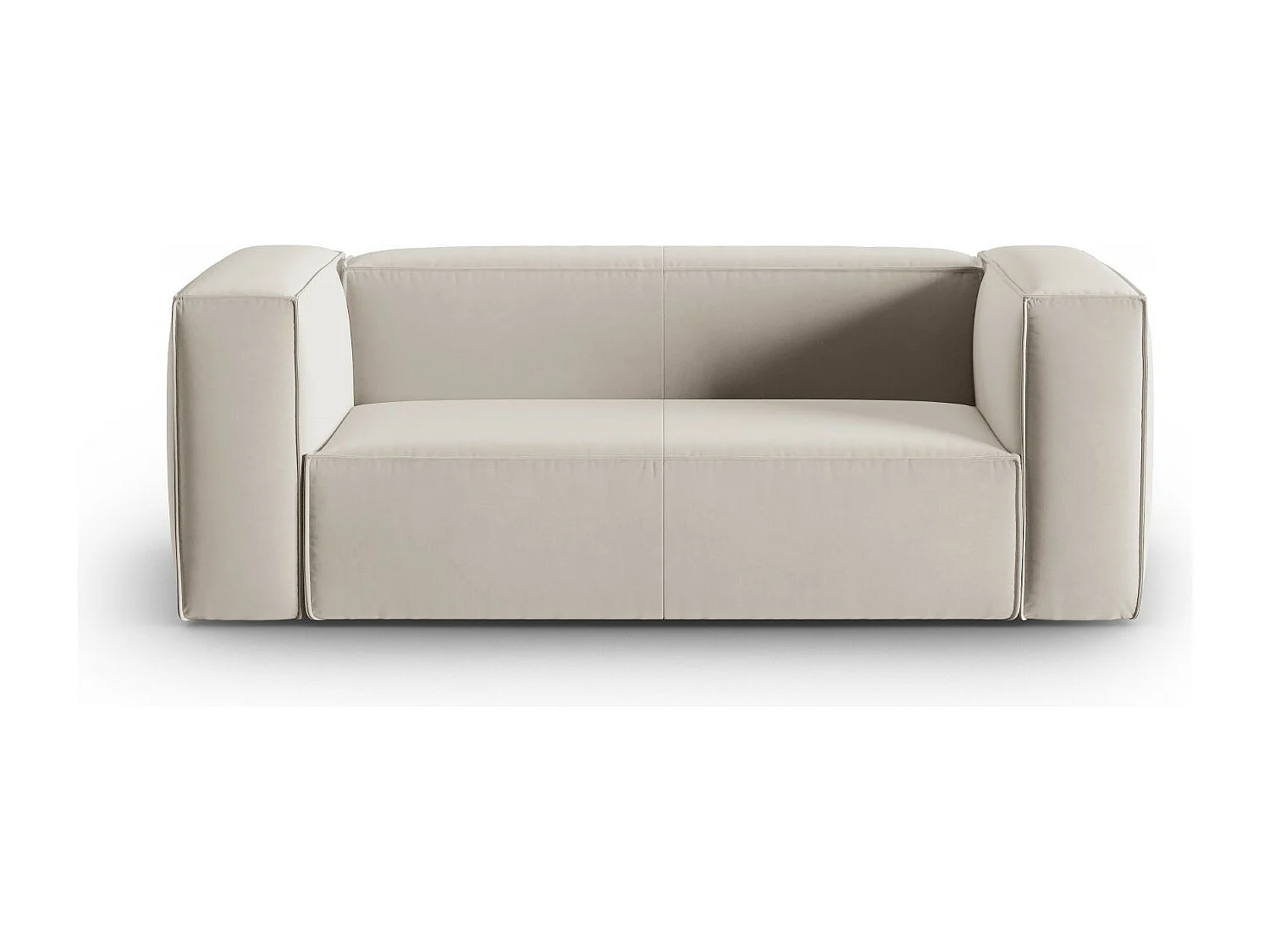 Cosmopolitan Design - Sofa, "Mackay" 2 miejsca welur, ecru - 150x94x73cm