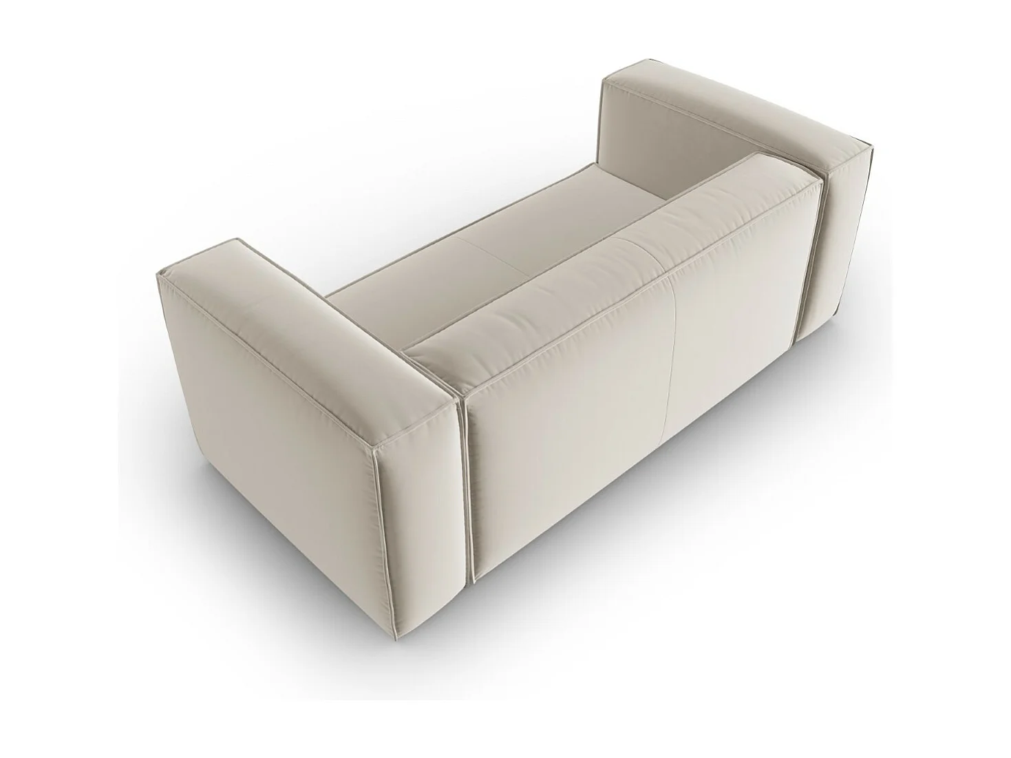 Cosmopolitan Design - Sofa, "Mackay" 2 miejsca welur, ecru - 150x94x73cm
