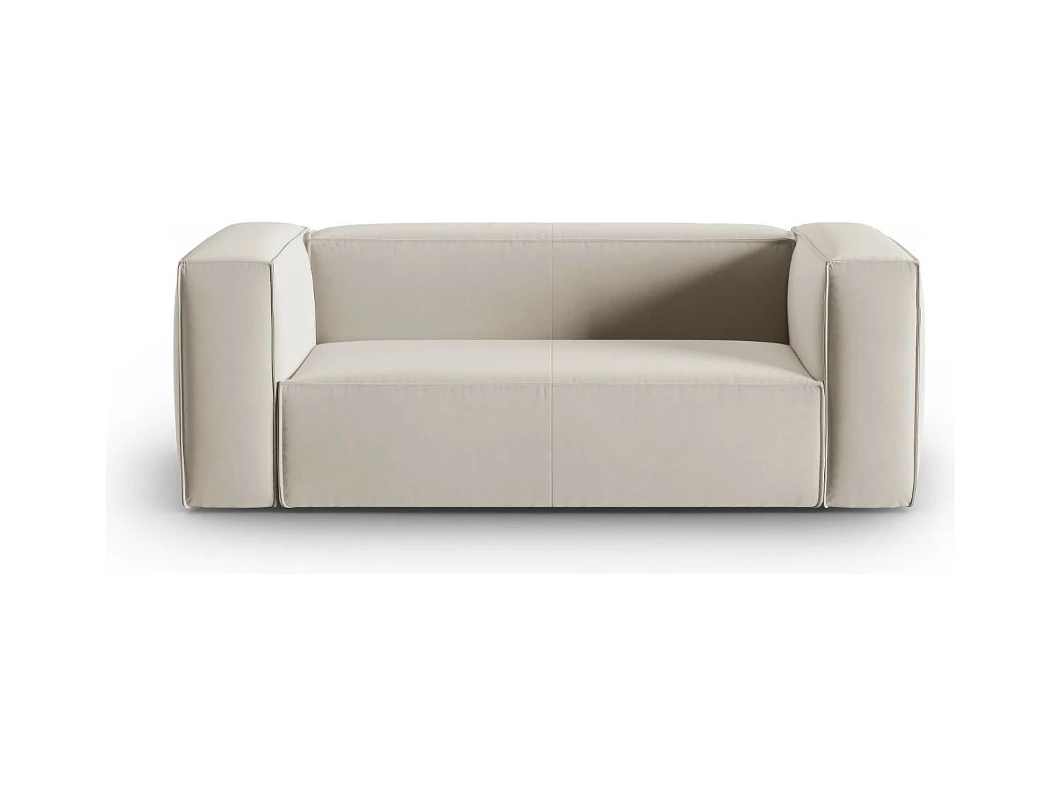 Cosmopolitan Design - Canapé "Mackay" 2 places en velours écru - 150x94x73cm
