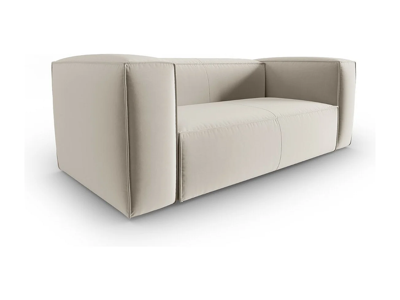 Cosmopolitan Design - Canapé "Mackay" 2 places en velours écru - 150x94x73cm