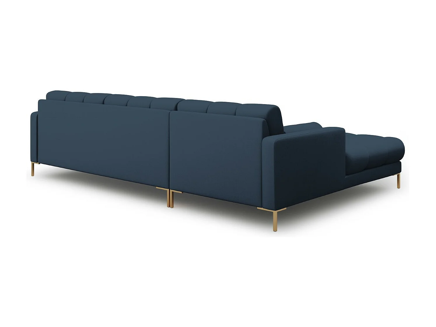 Cosmopolitan Design - 5-Sitzer Ecksofa links "Bali" aus strukturiertem Stoff blau - 293x185x75cm
