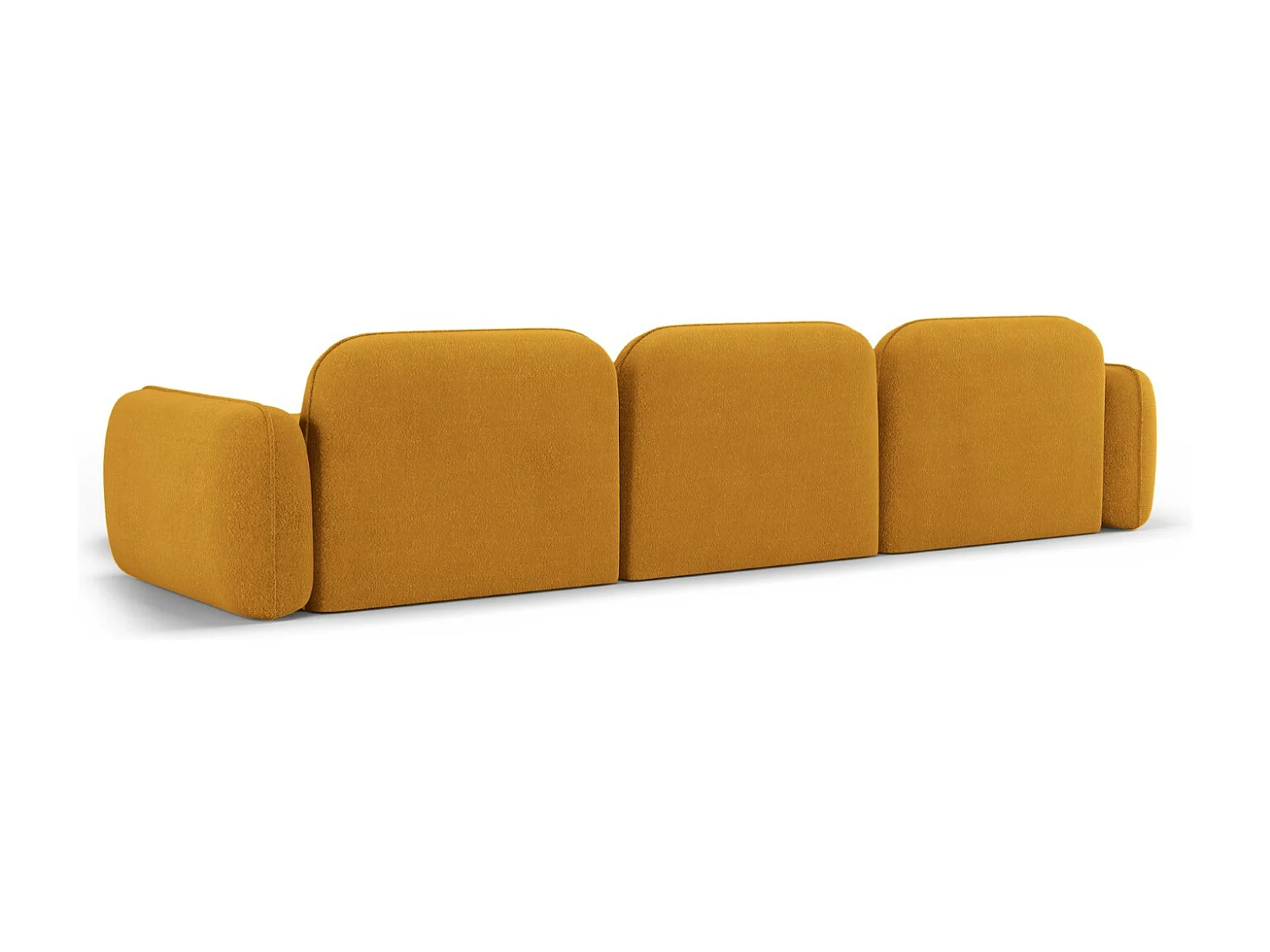 CXL by Christian Lacroix - Canapé d'angle droit modulable "Lucien" 4 places en velours moutarde - 320x165x70cm