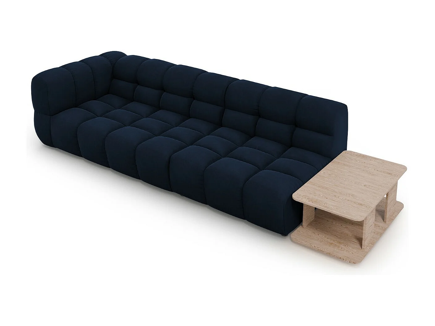 Cosmopolitan Design - 4-Sitzer modulares Sofa rechts "Sky" aus Samt königsblau - 297x102x75cm