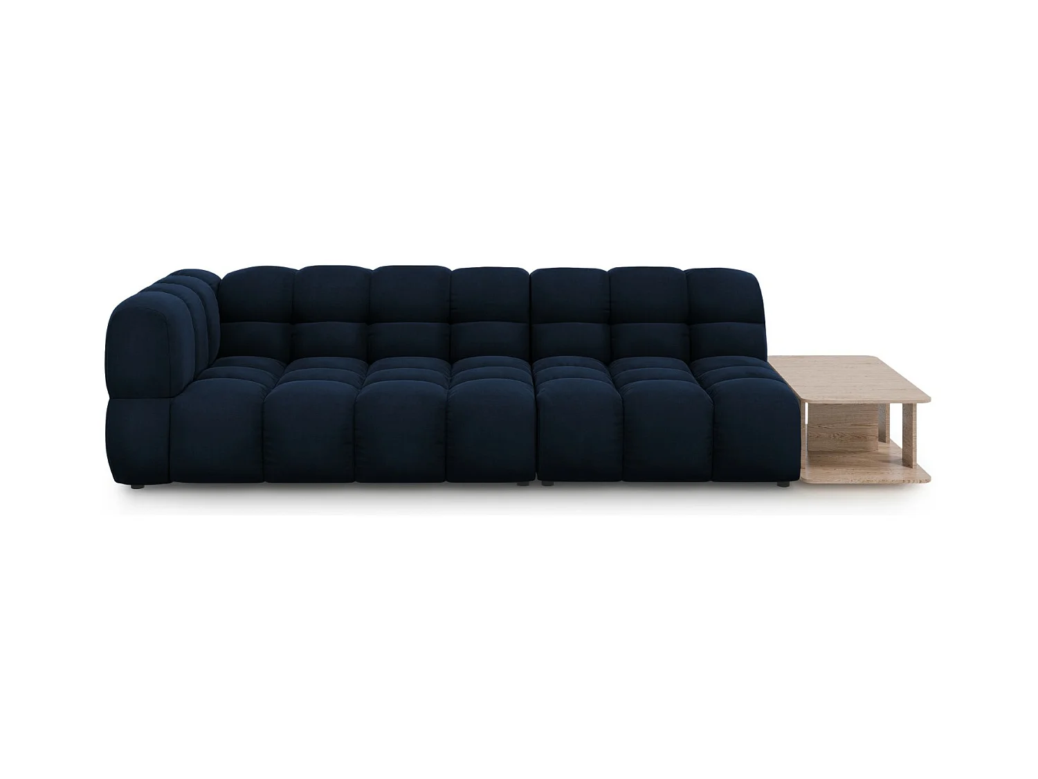 Cosmopolitan Design - Canapé modulable droit "Sky" 4 places en velours bleu roi - 297x102x75cm