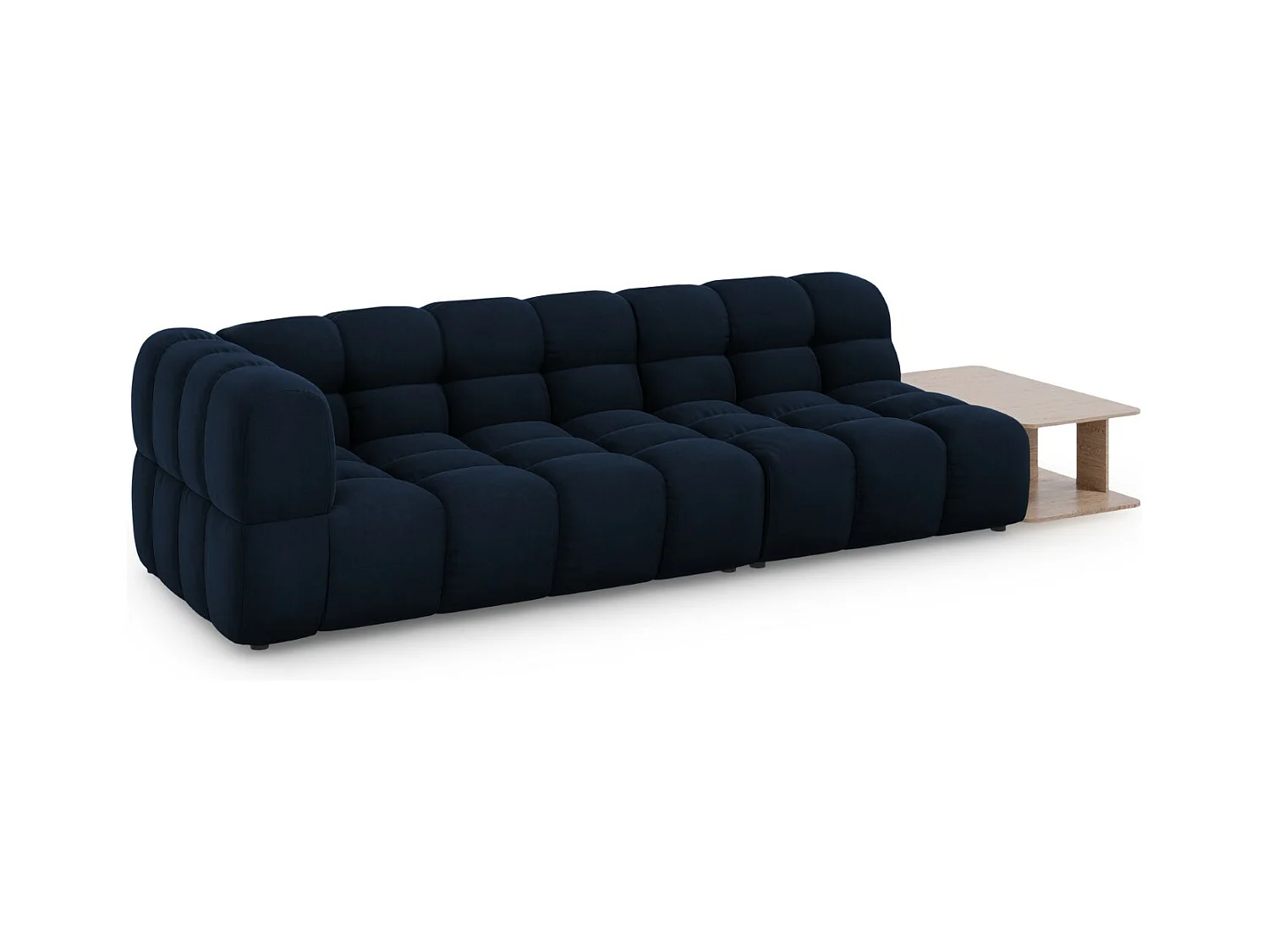 Cosmopolitan Design - Canapé modulable droit "Sky" 4 places en velours bleu roi - 297x102x75cm