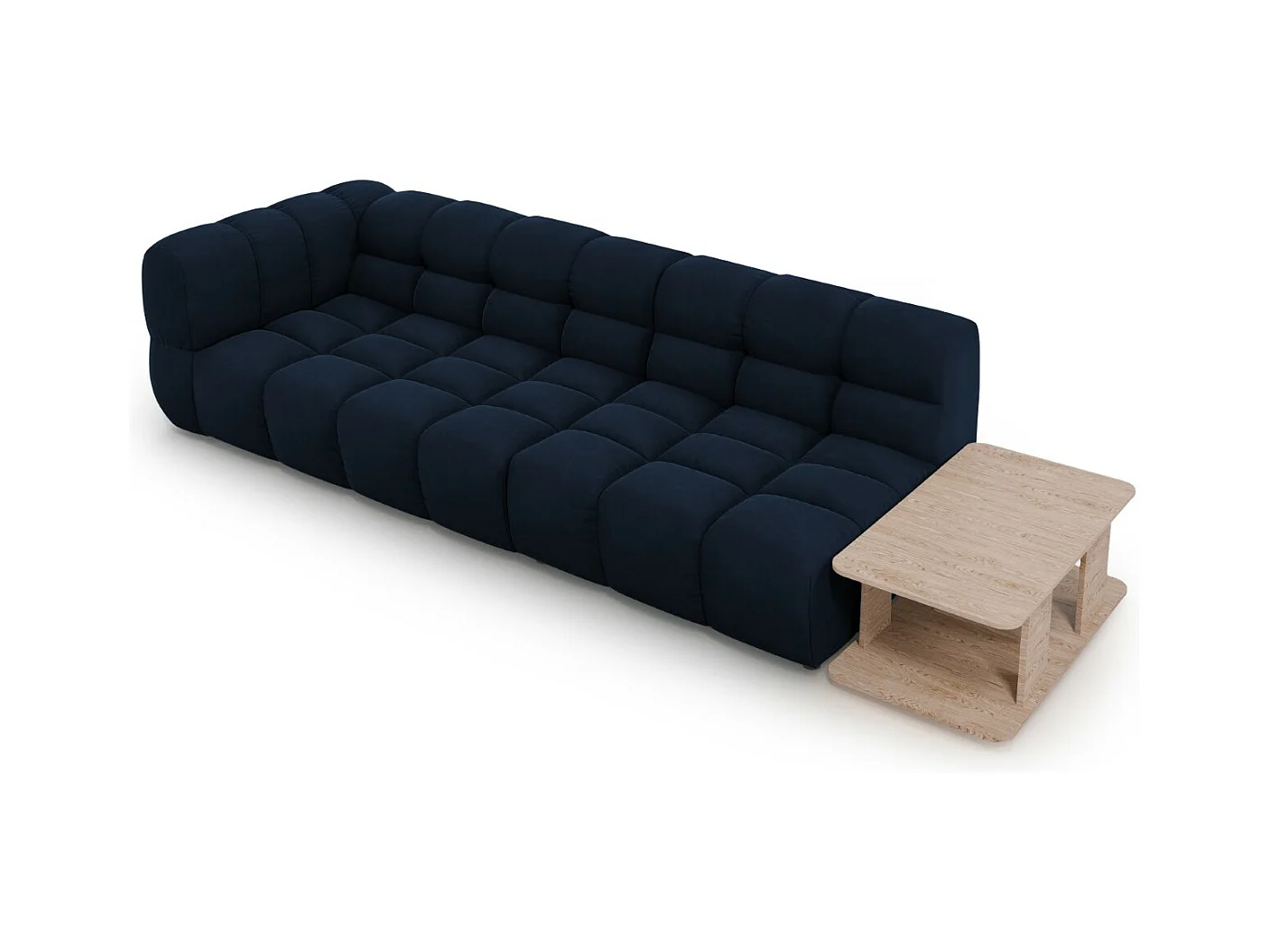 Cosmopolitan Design - Canapé modulable droit "Sky" 4 places en velours bleu roi - 297x102x75cm