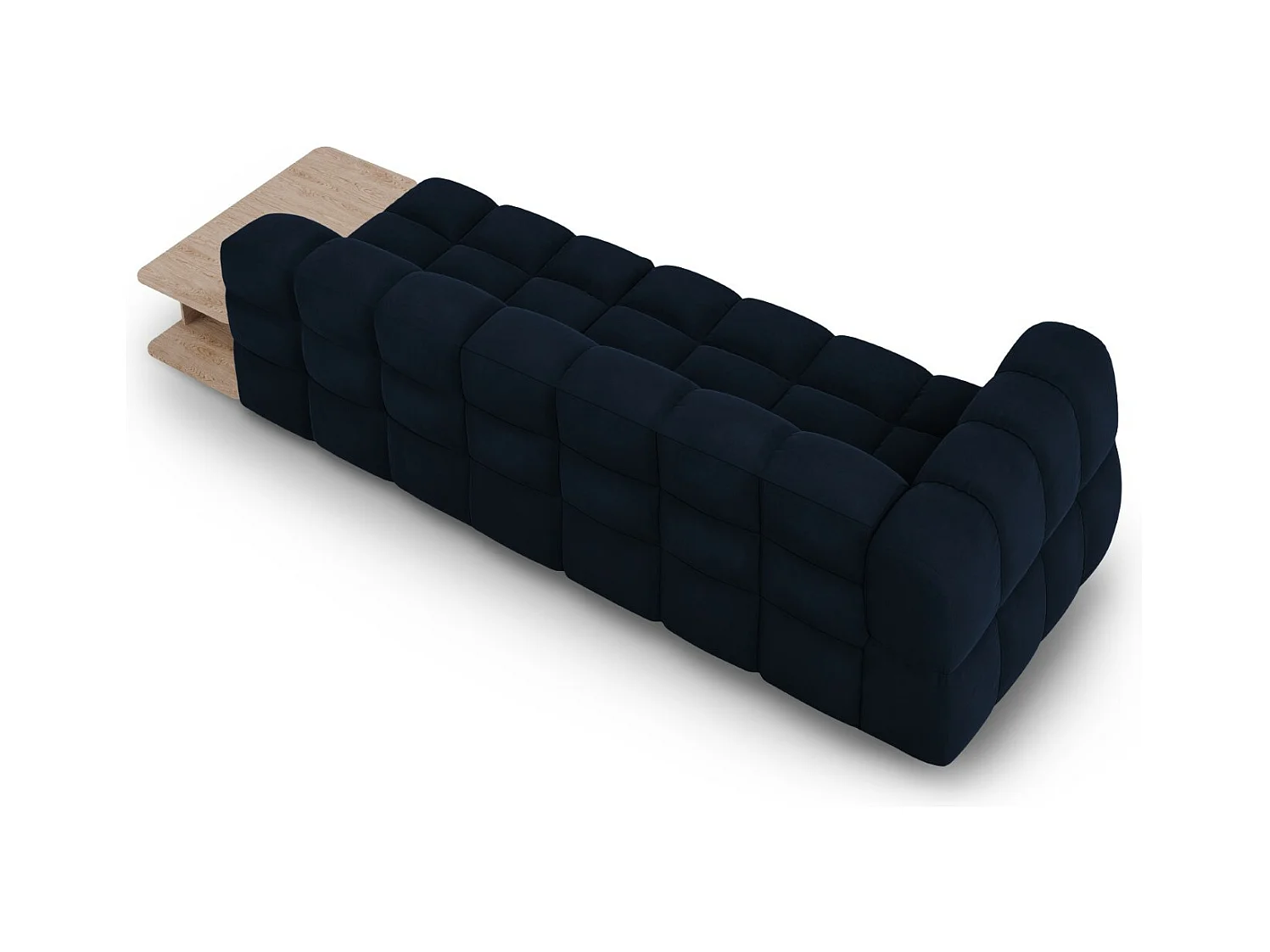 Cosmopolitan Design - Canapé modulable droit "Sky" 4 places en velours bleu roi - 297x102x75cm