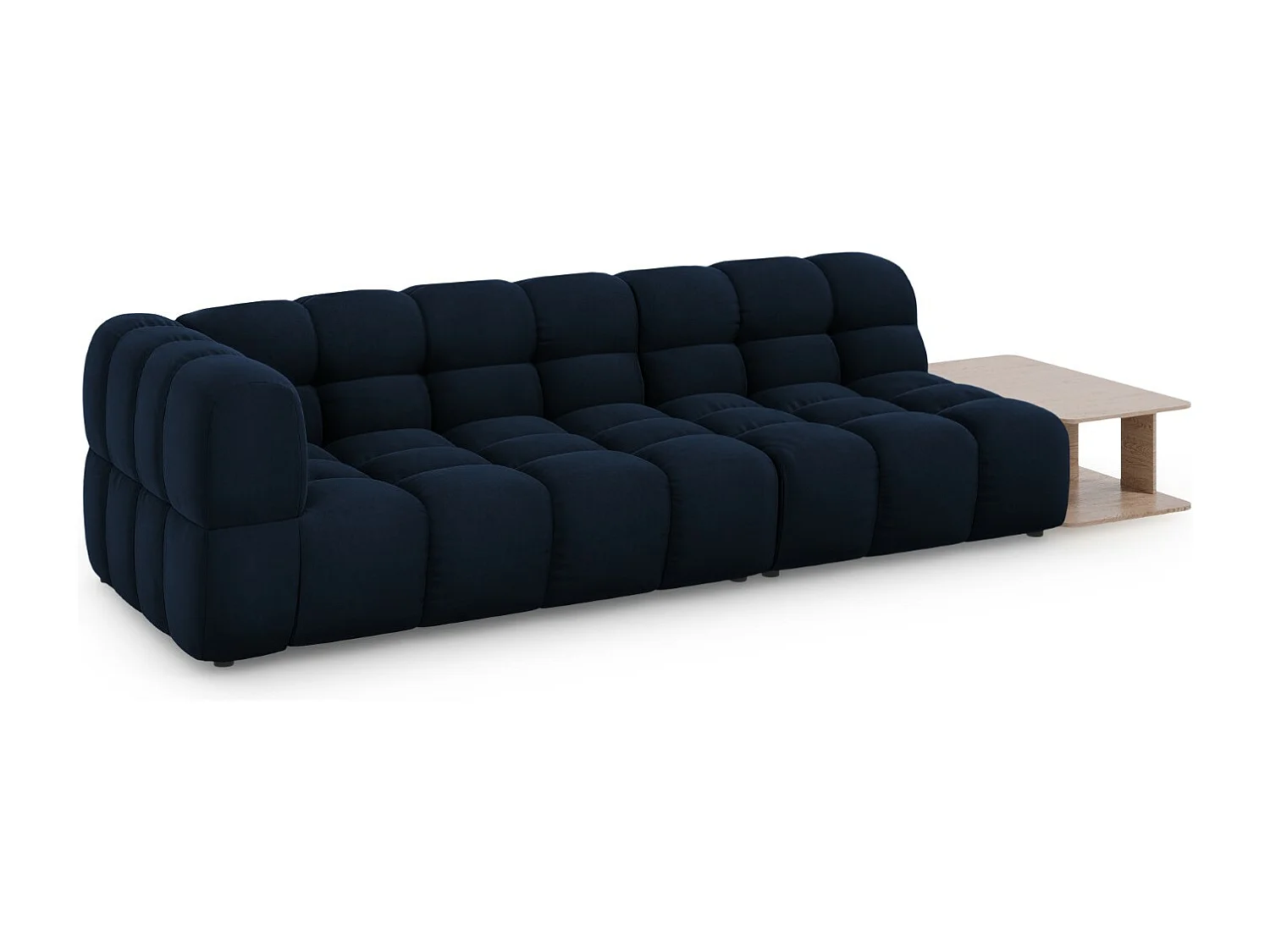 Cosmopolitan Design - Sofá modular direito "Sky" 4 lugares em veludo azul real - 297x102x75cm