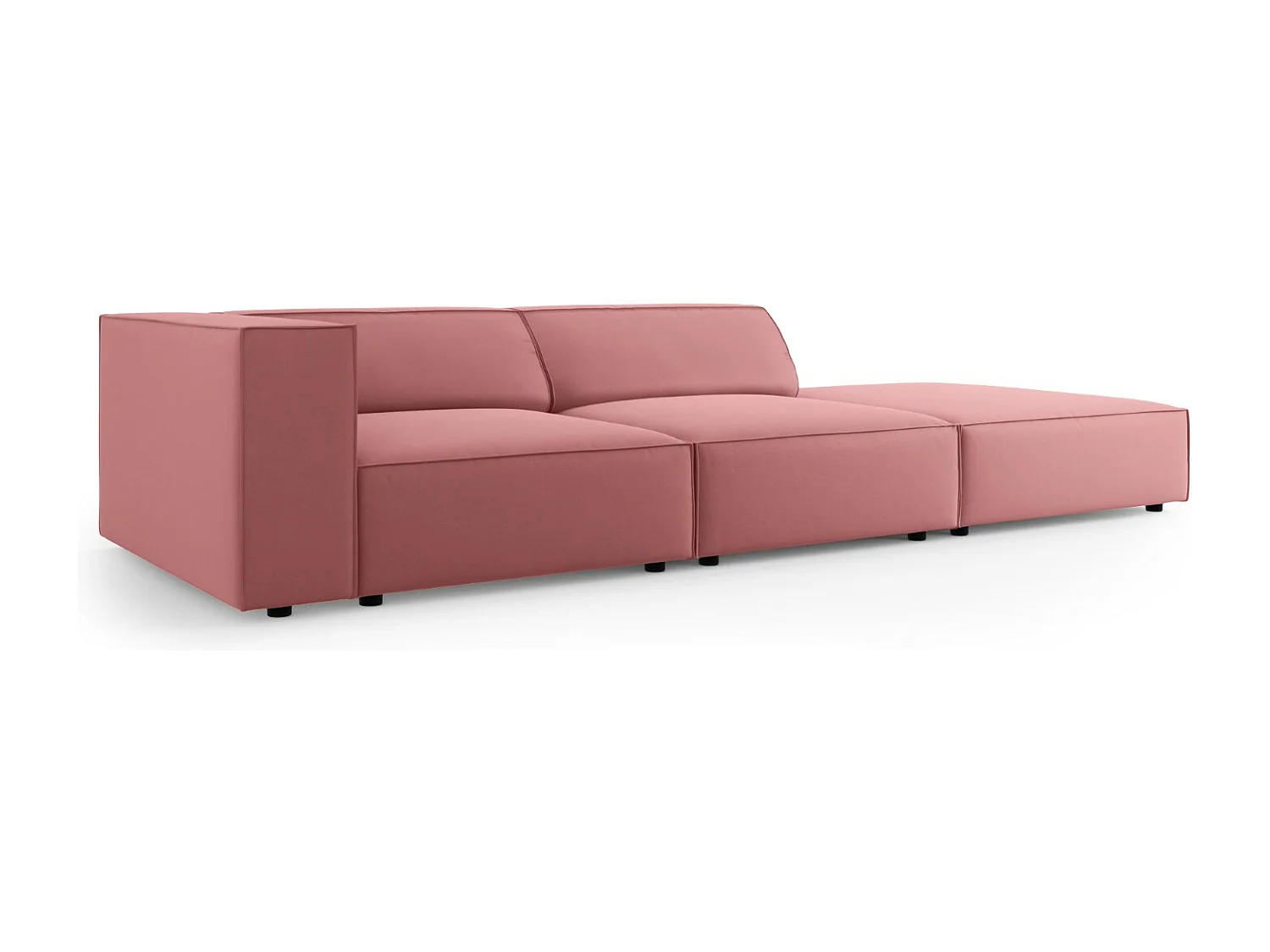 Cosmopolitan Design - 4-Sitzer rechtes Sofa "Arendal" aus Samt lachs - 262x102x70cm