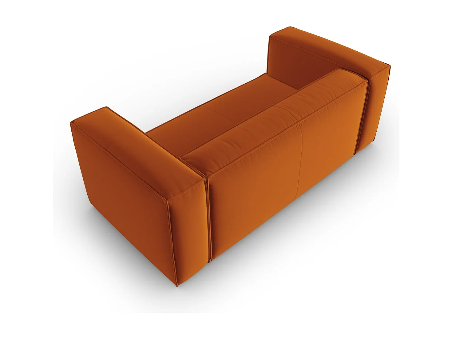 Cosmopolitan Design - 2-Sitzer Sofa "Mackay" aus Samt terrakotta - 150x94x73cm