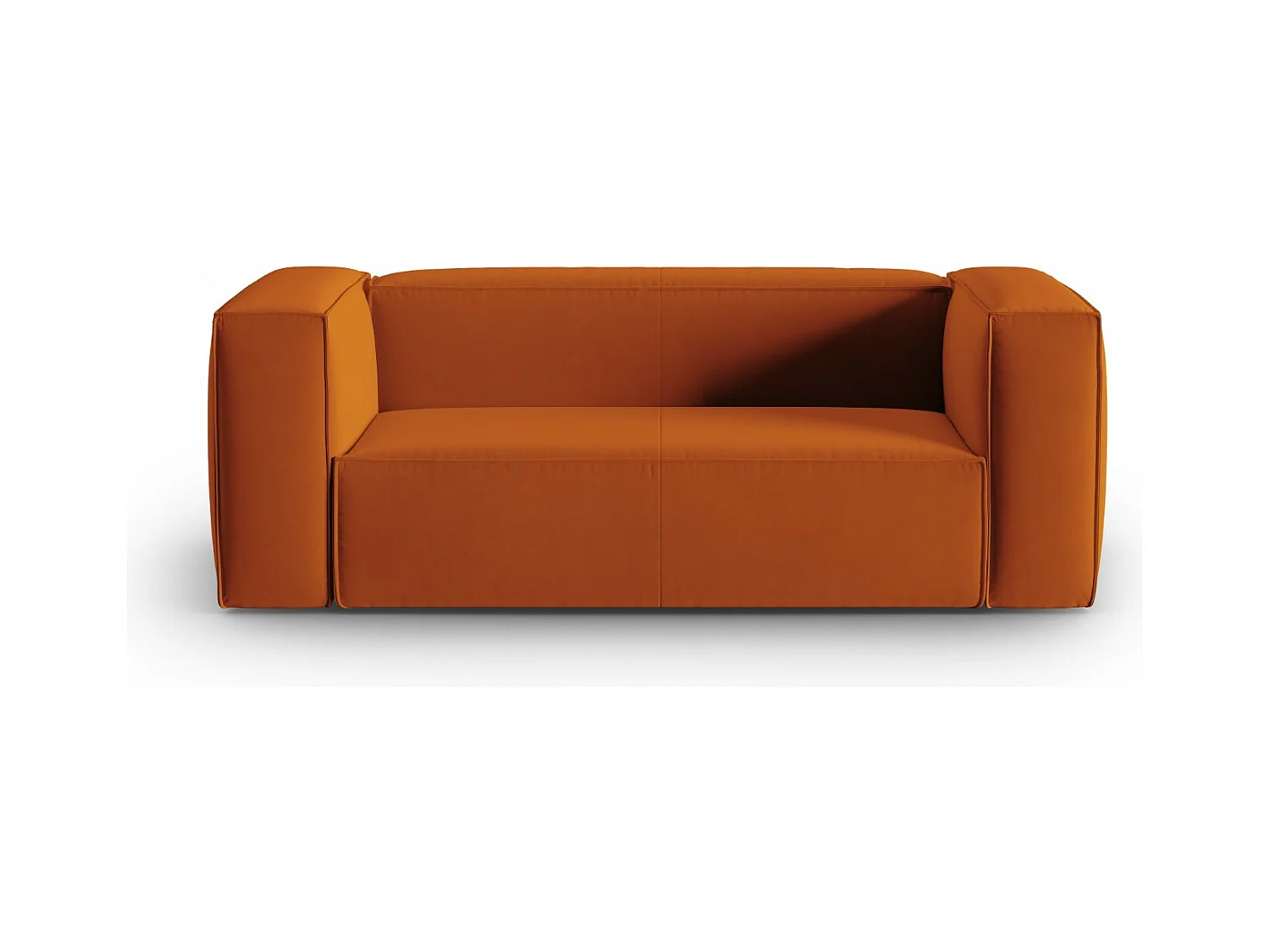 Cosmopolitan Design - Canapé "Mackay" 2 places en velours terracotta - 150x94x73cm