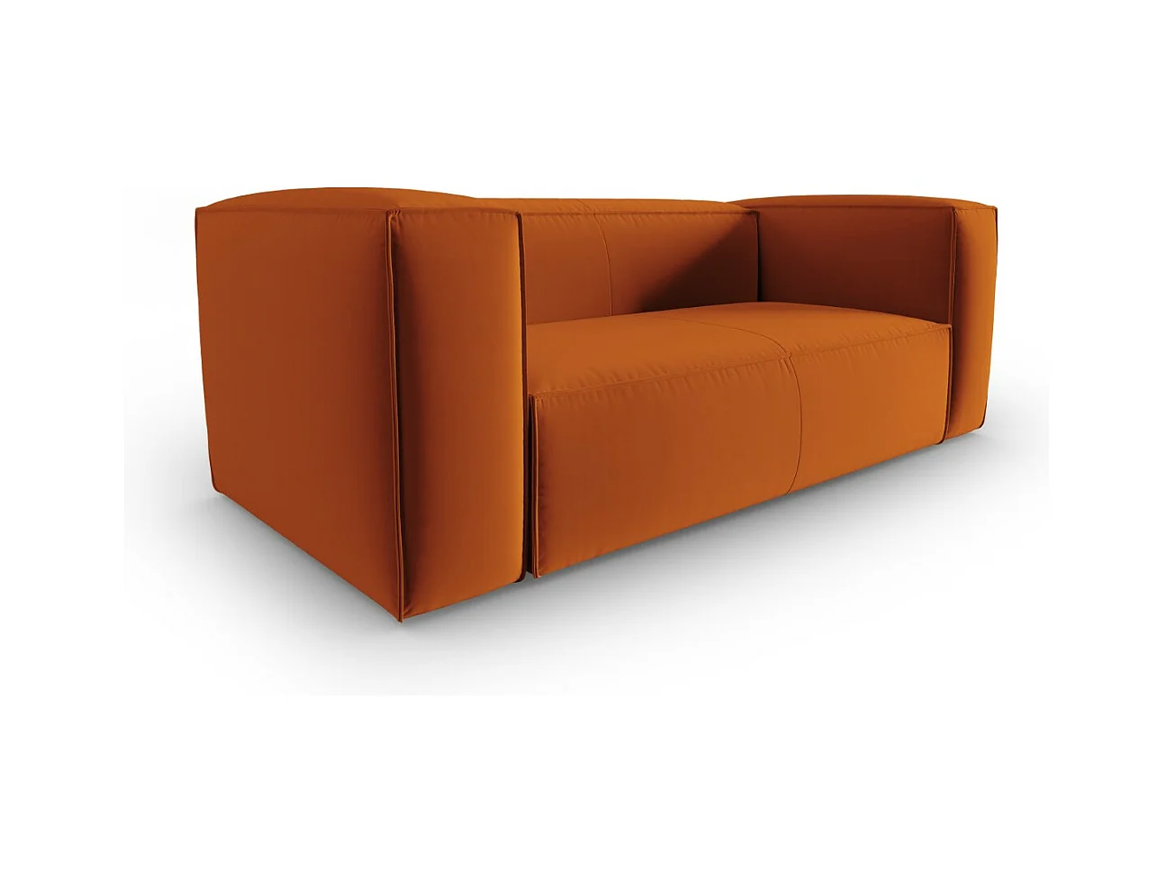 Cosmopolitan Design - Bank "Mackay" 2 zitplaatsen, Flueel, Terracotta - 150x94x73cm