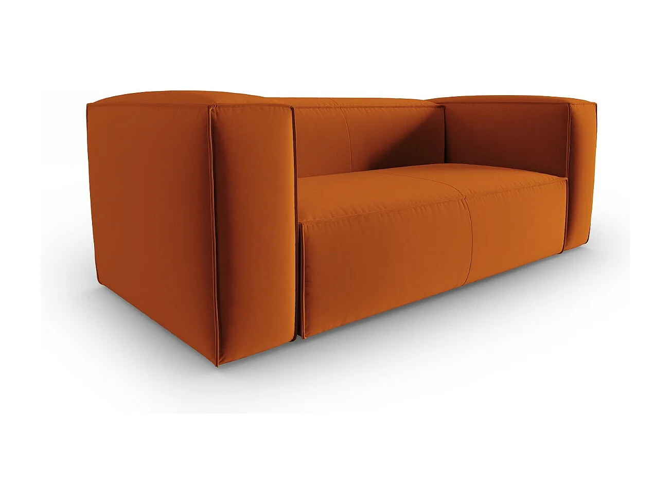 Cosmopolitan Design - Sofá "Mackay" 2 lugares em veludo terracota - 150x94x73cm