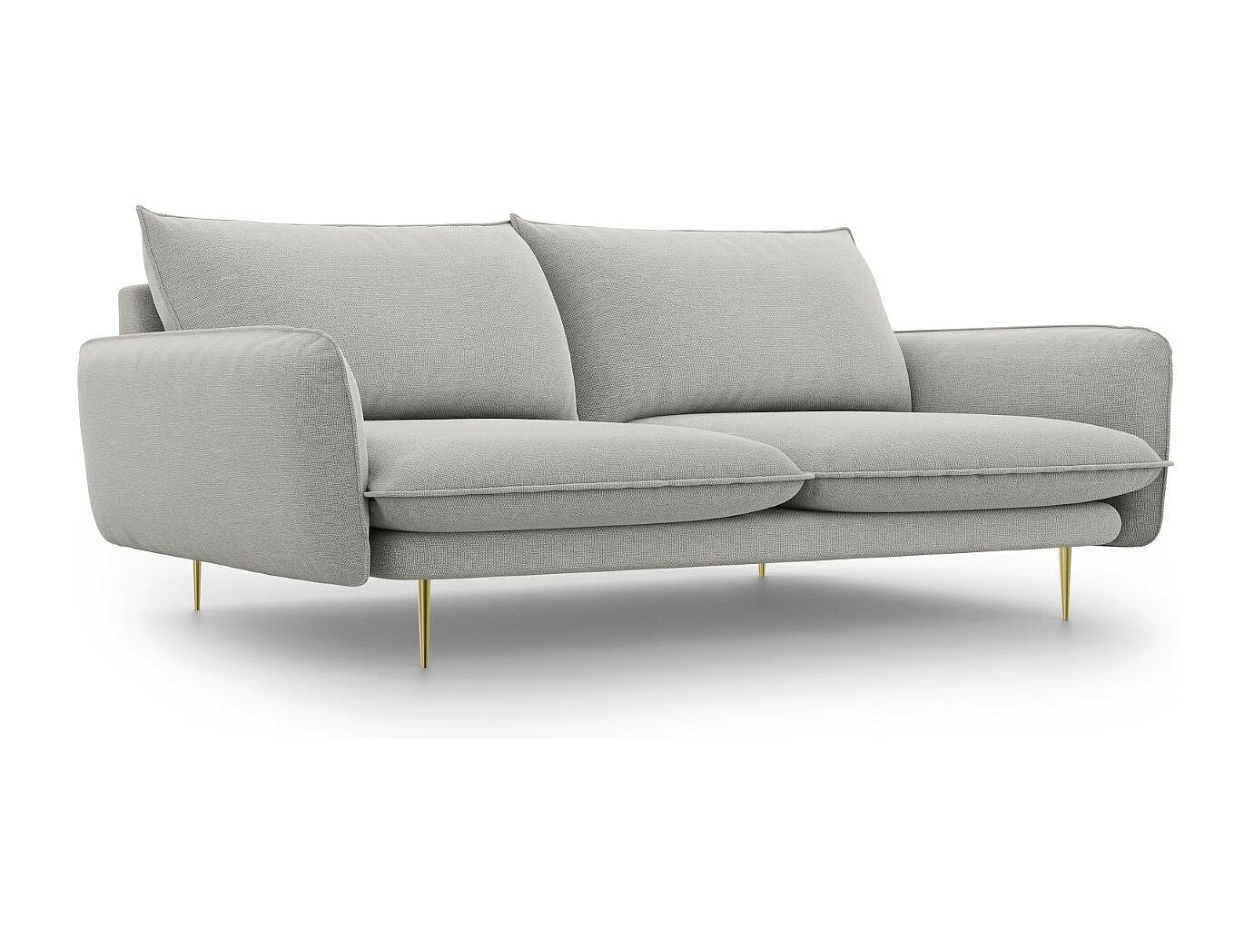 Cosmopolitan Design - Sofá "Vienna" 4 lugares em tecido estrutural cinza claro - 230x92x95cm