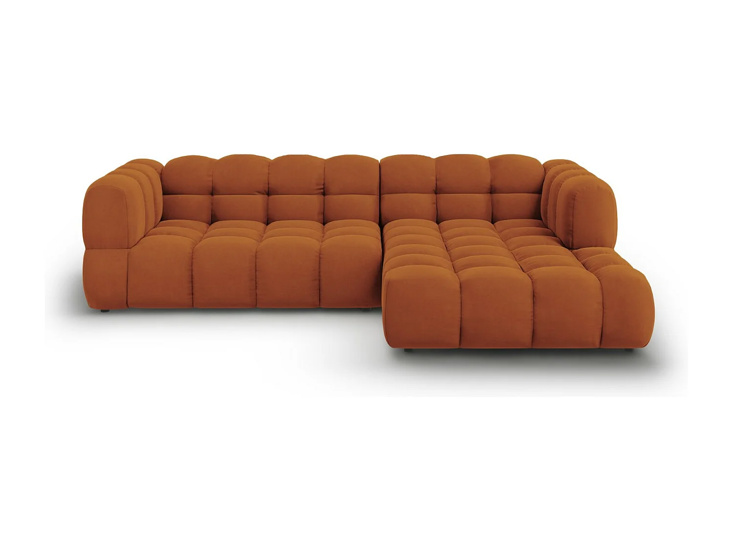 Cosmopolitan Design - 4-Sitzer modulares Ecksofa rechts "Sky" aus Samt terrakotta - 272x162x75cm