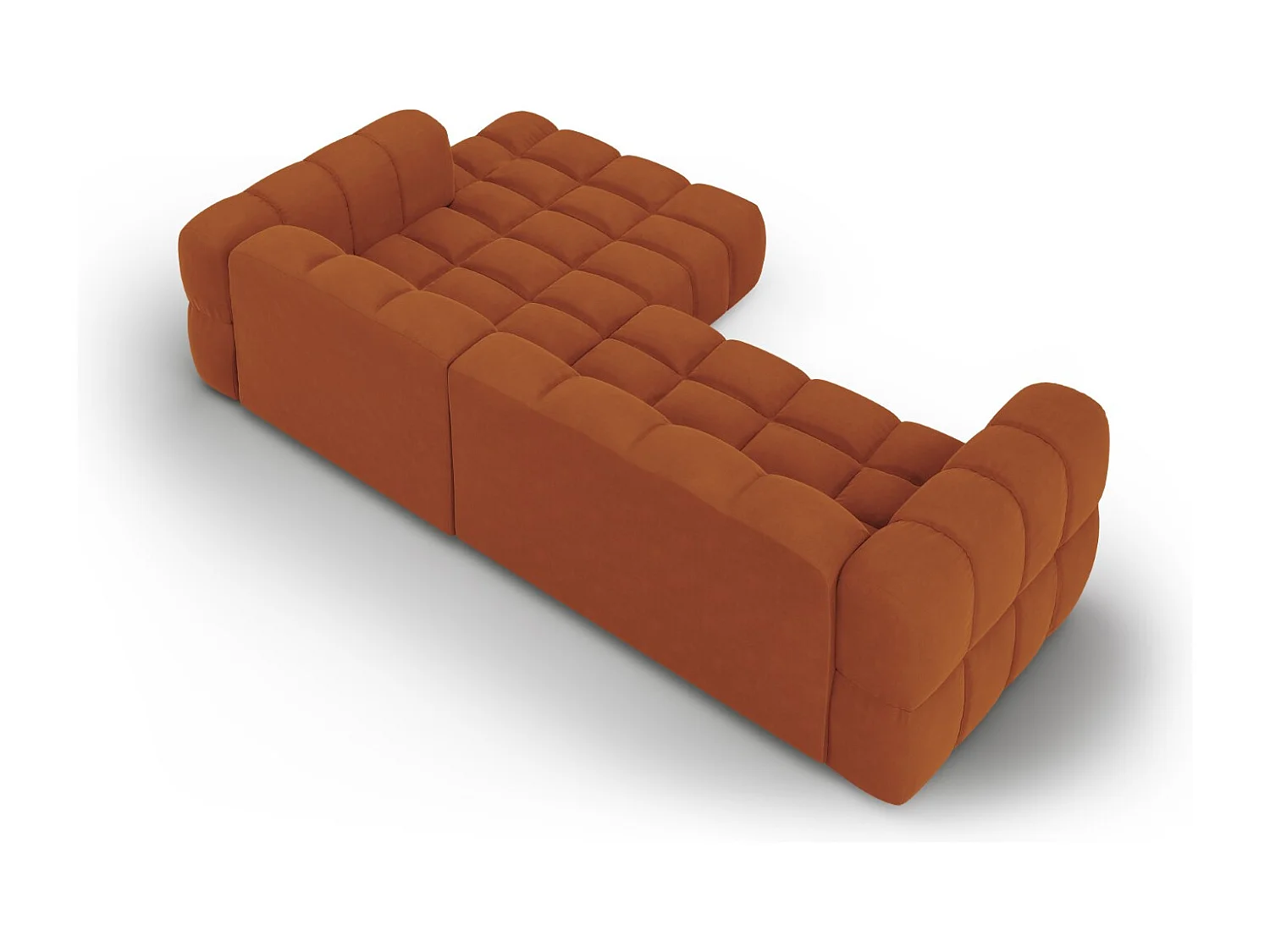 Cosmopolitan Design - 4-Sitzer modulares Ecksofa rechts "Sky" aus Samt terrakotta - 272x162x75cm