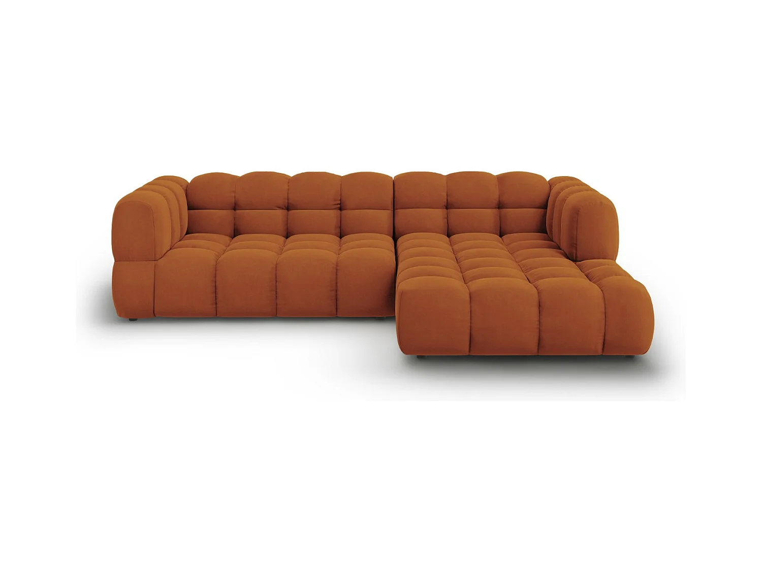 Cosmopolitan Design - Modulaire hoekbank rechts "Sky" 4 zitplaatsen, Flueel, Terracotta - 272x162x75cm