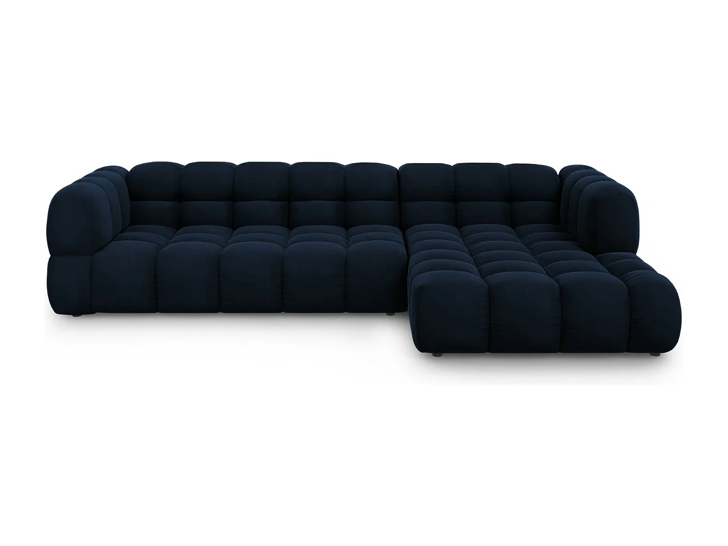 Cosmopolitan Design - 4-Sitzer modulares Ecksofa rechts "Sky" aus Samt königsblau - 300x162x75cm