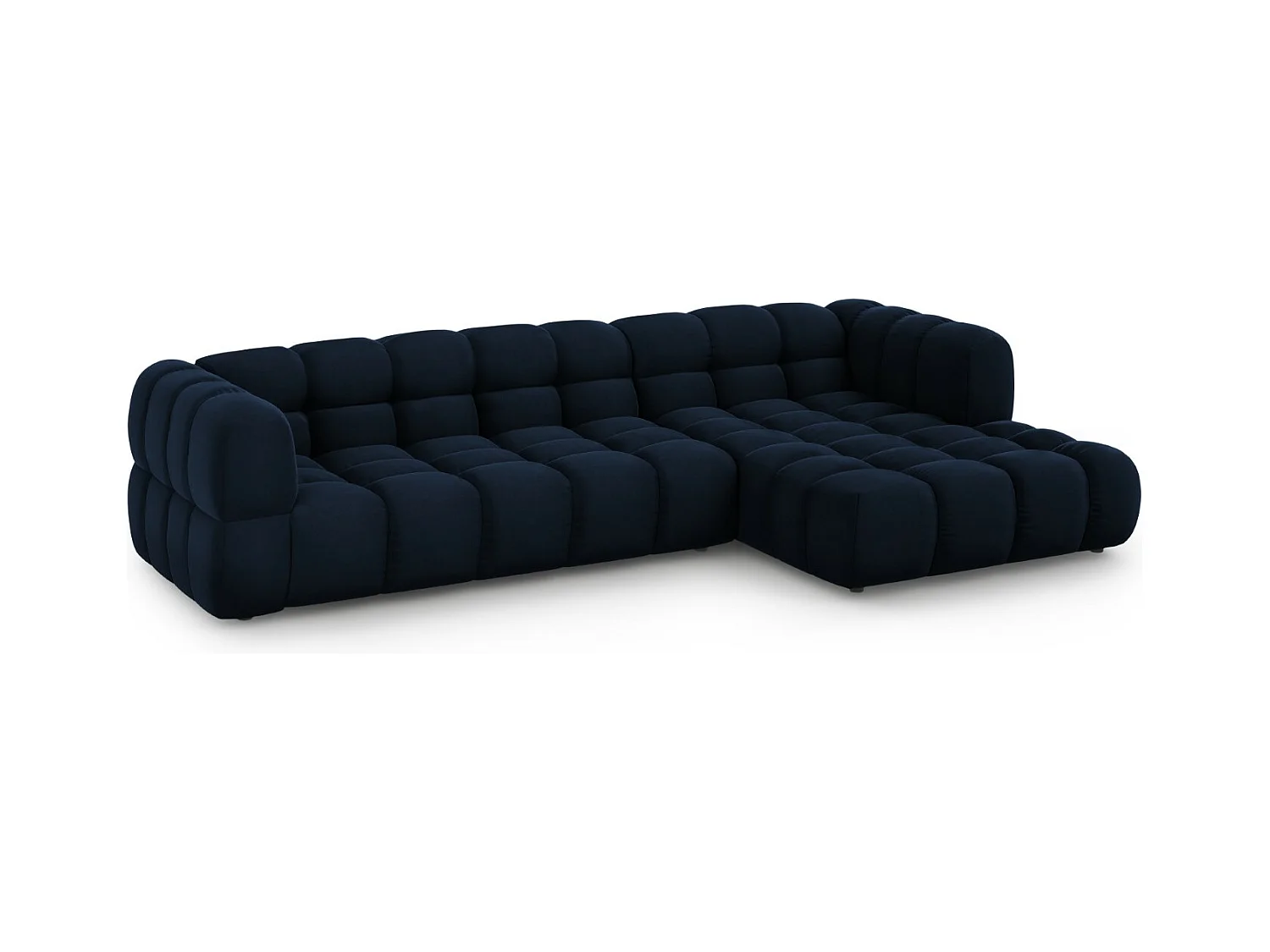 Cosmopolitan Design - 4-Sitzer modulares Ecksofa rechts "Sky" aus Samt königsblau - 300x162x75cm