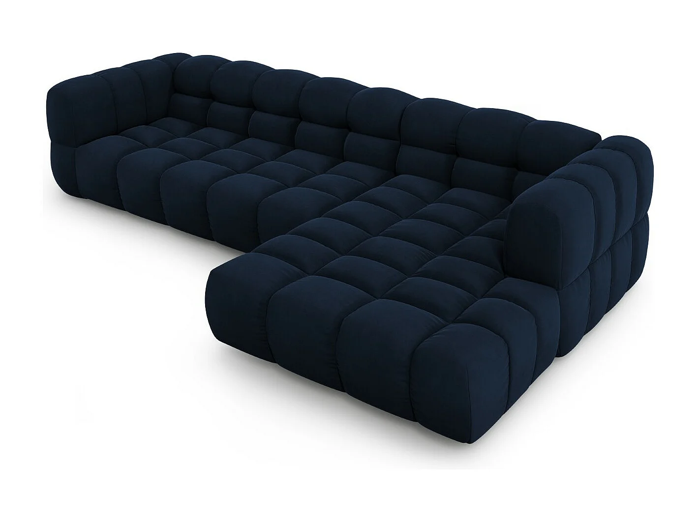 Cosmopolitan Design - 4-Sitzer modulares Ecksofa rechts "Sky" aus Samt königsblau - 300x162x75cm