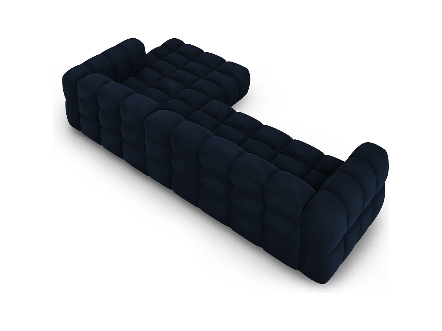 Cosmopolitan Design - 4-Sitzer modulares Ecksofa rechts "Sky" aus Samt königsblau - 300x162x75cm