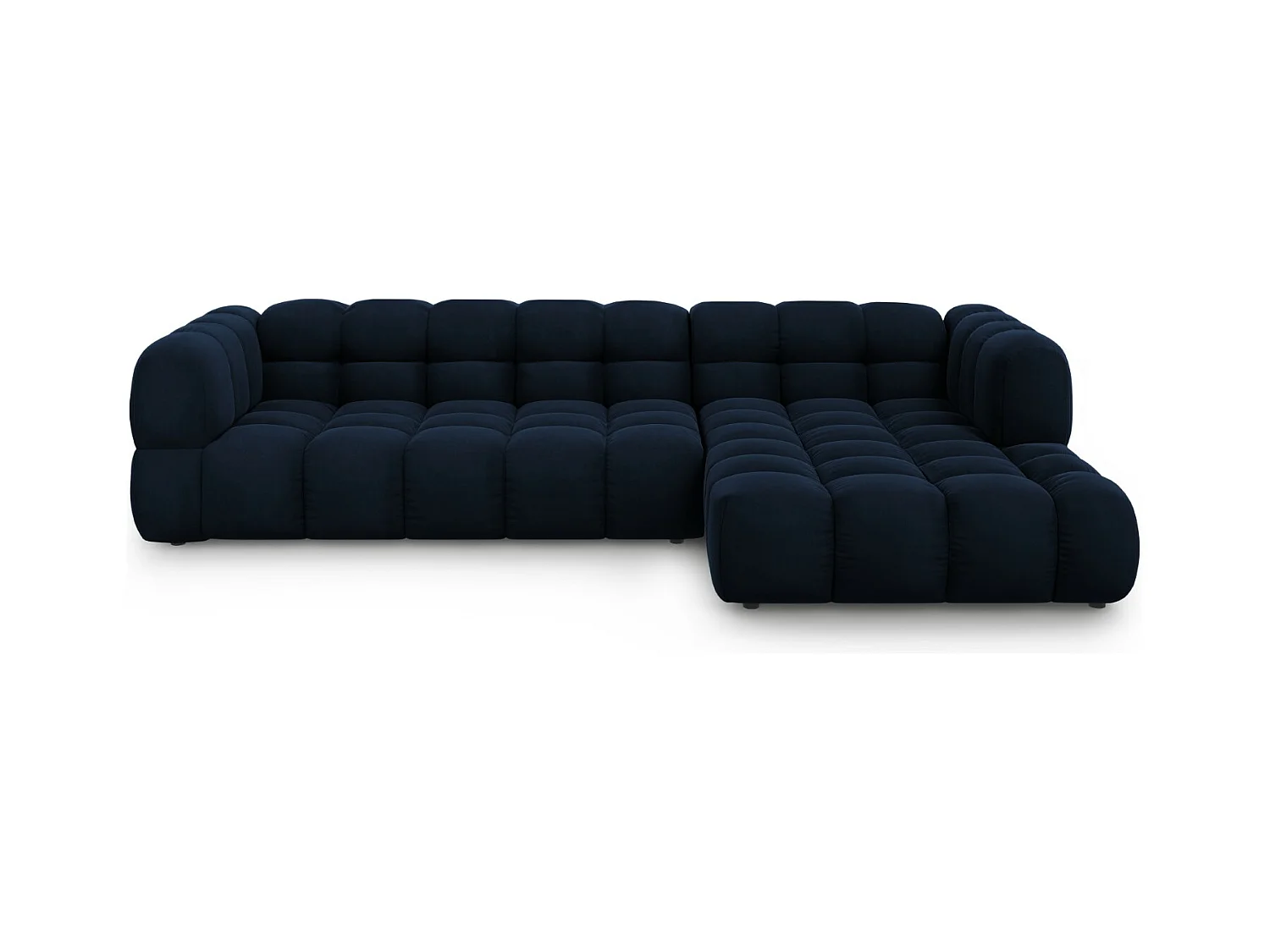 Cosmopolitan Design - Modulaire hoekbank rechts "Sky" 4 zitplaatsen, Flueel, Koningsblauw - 300x162x75cm