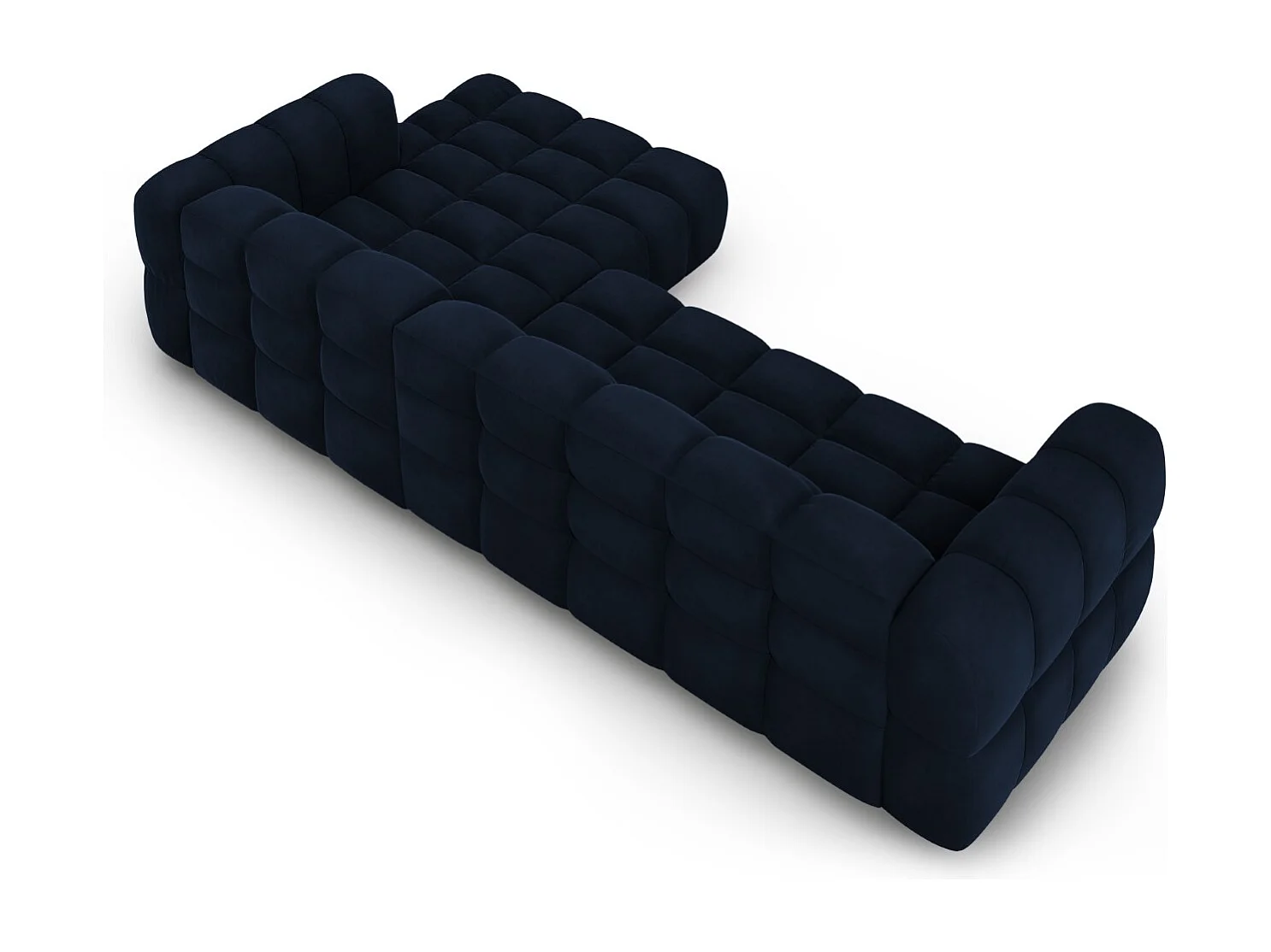 Cosmopolitan Design - Canapé d'angle droit modulable "Sky" 4 places en velours bleu roi - 300x162x75cm